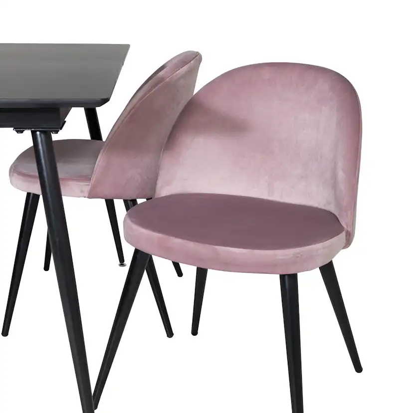 Spisegruppe Venture Home Silvia med Innleggsplate og 4 Valentina Stoler