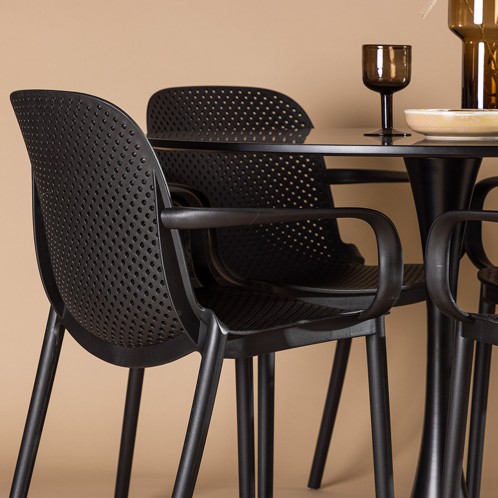 Spisegruppe Venture Home Glade Ø 100 cm med 4 Baltimore Stoler