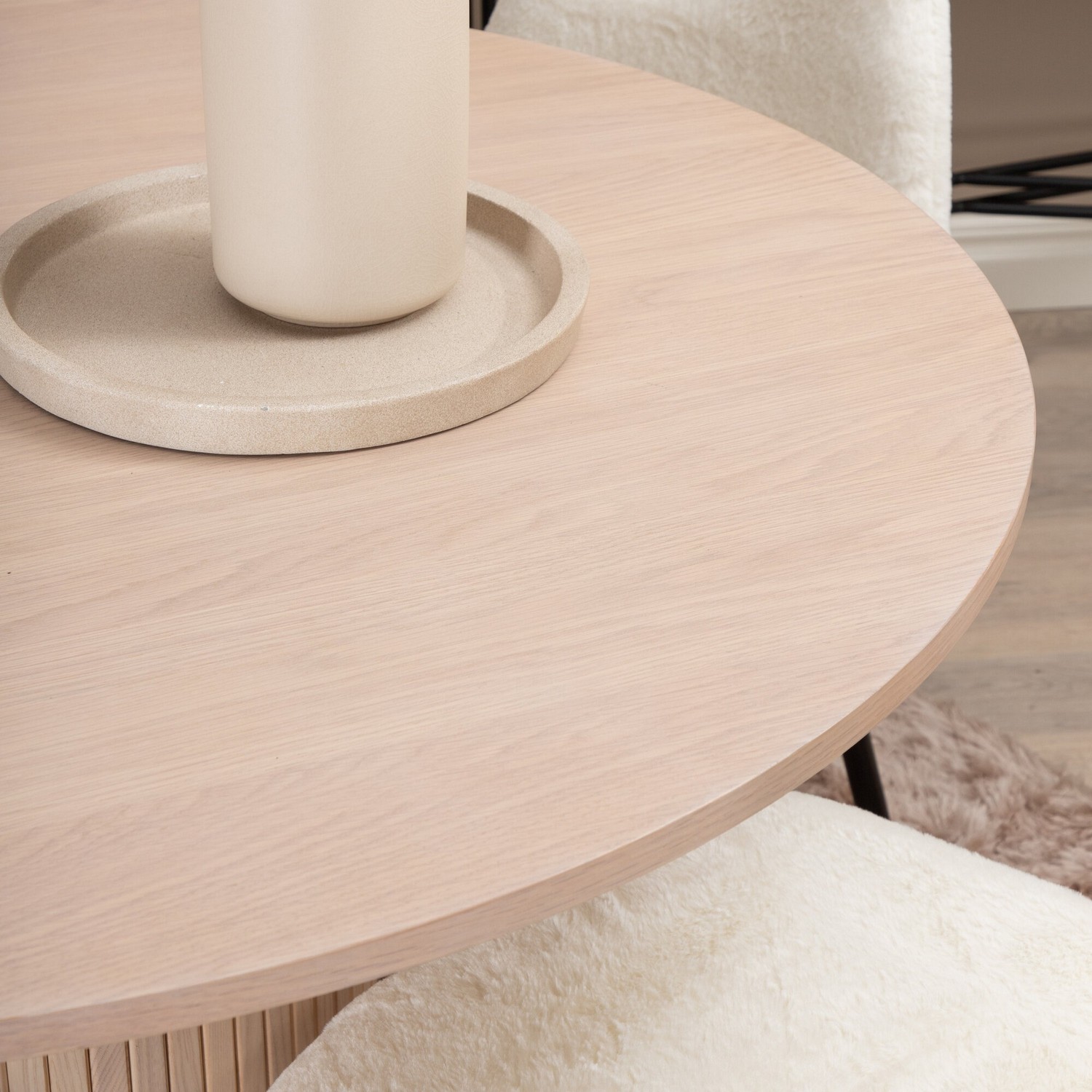 Spisegruppe Venture Home Bianca Rund med 4 Pobbie Stoler