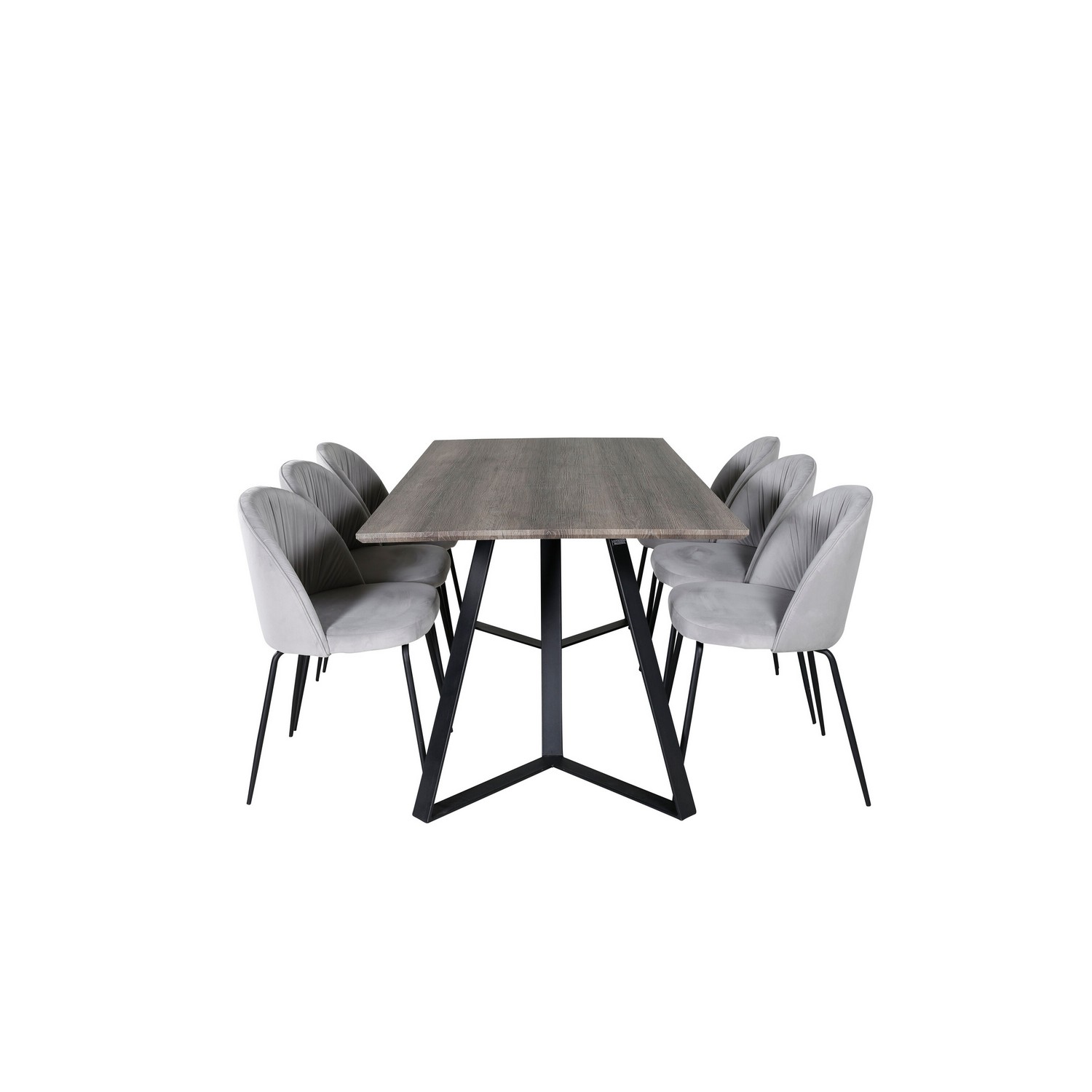 Spisegruppe Venture Home Madde med 6 Wrigley Stoler Fløyel