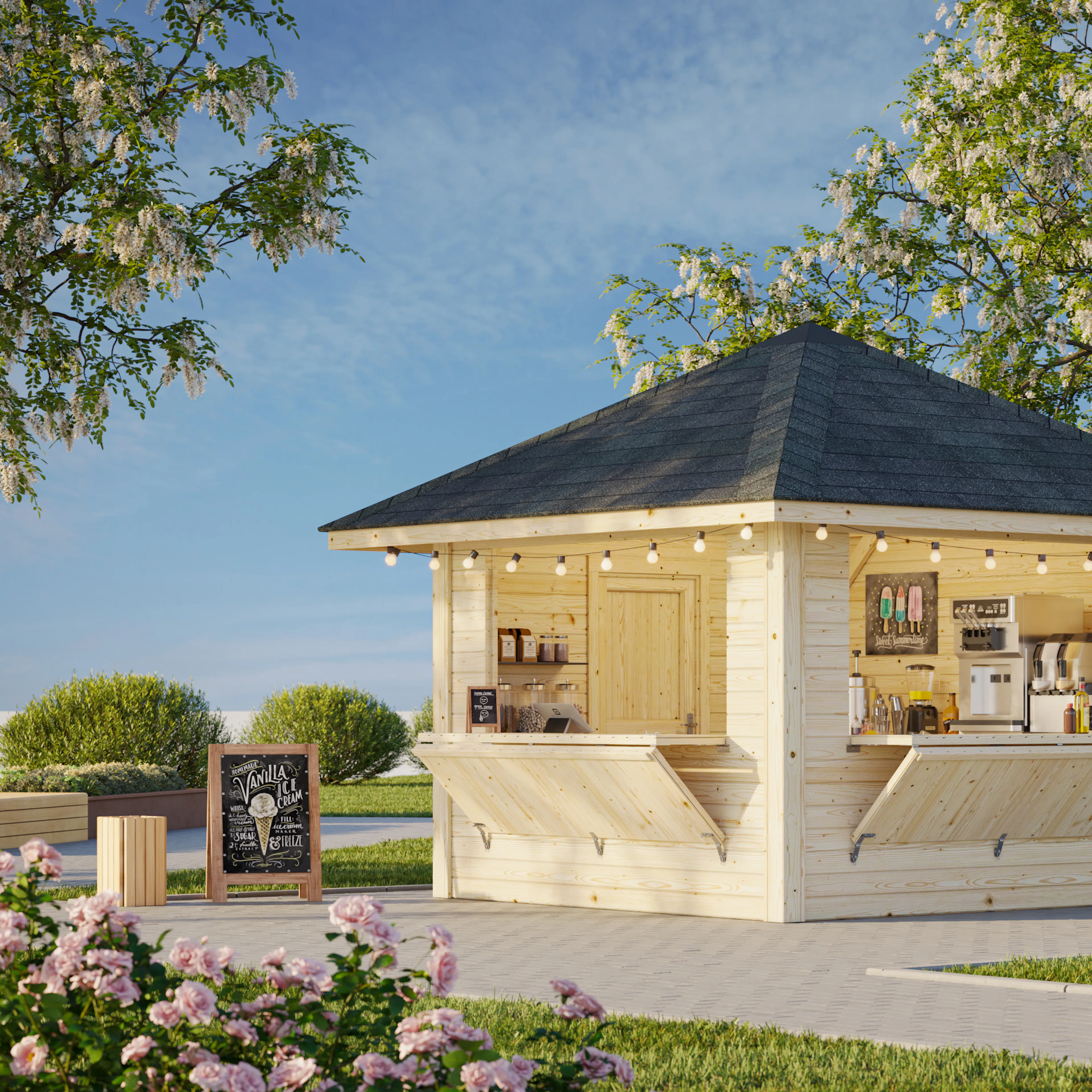 Kiosk Palmako Bianca 8,3 m2 Sett 105
