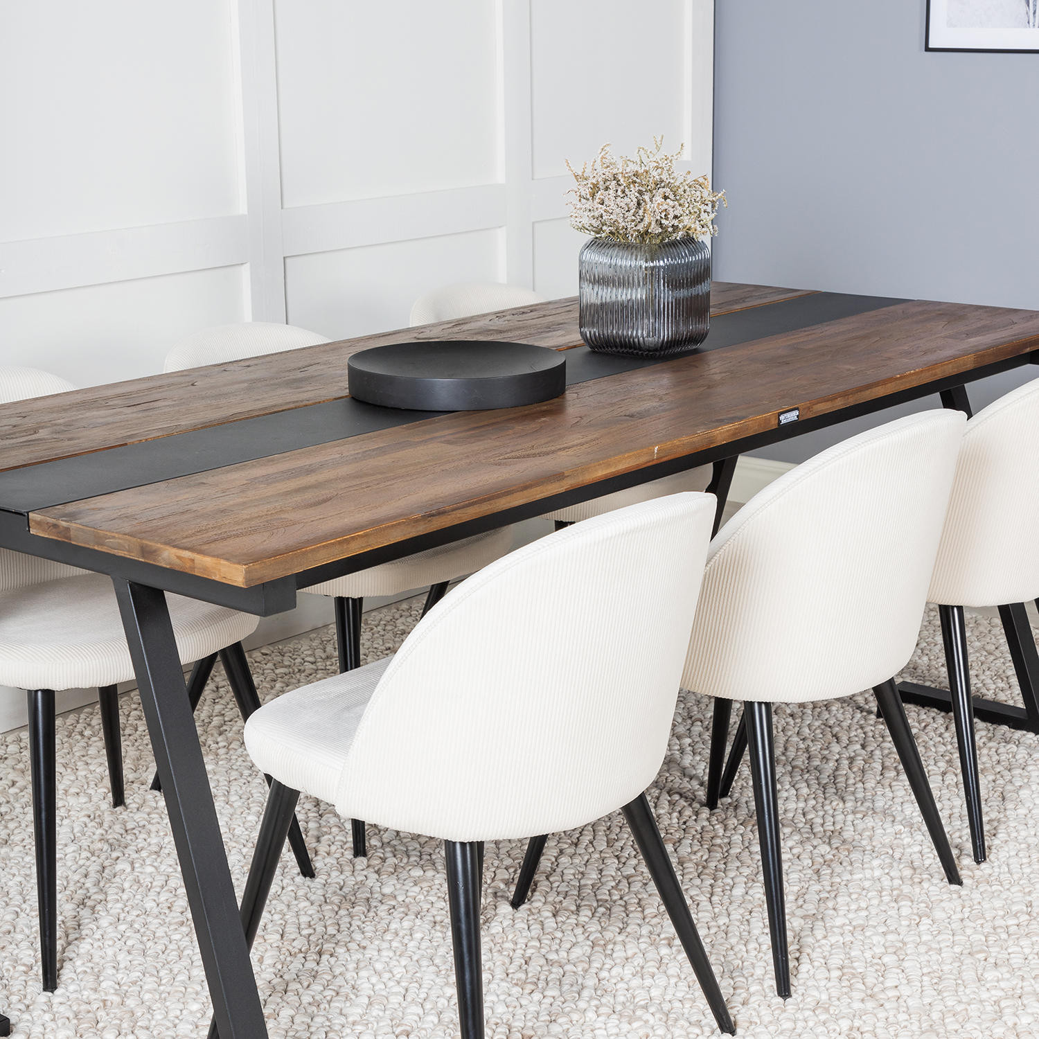 Spisegruppe Venture Home Jane med 6 Valentina Stoler Manchester