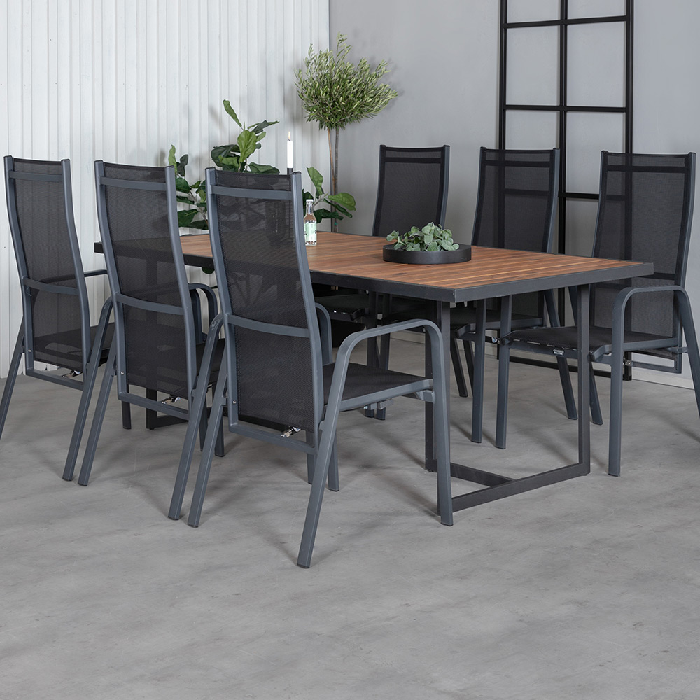 Spisegruppe Venture Home King med 6 Curz Spisestoler