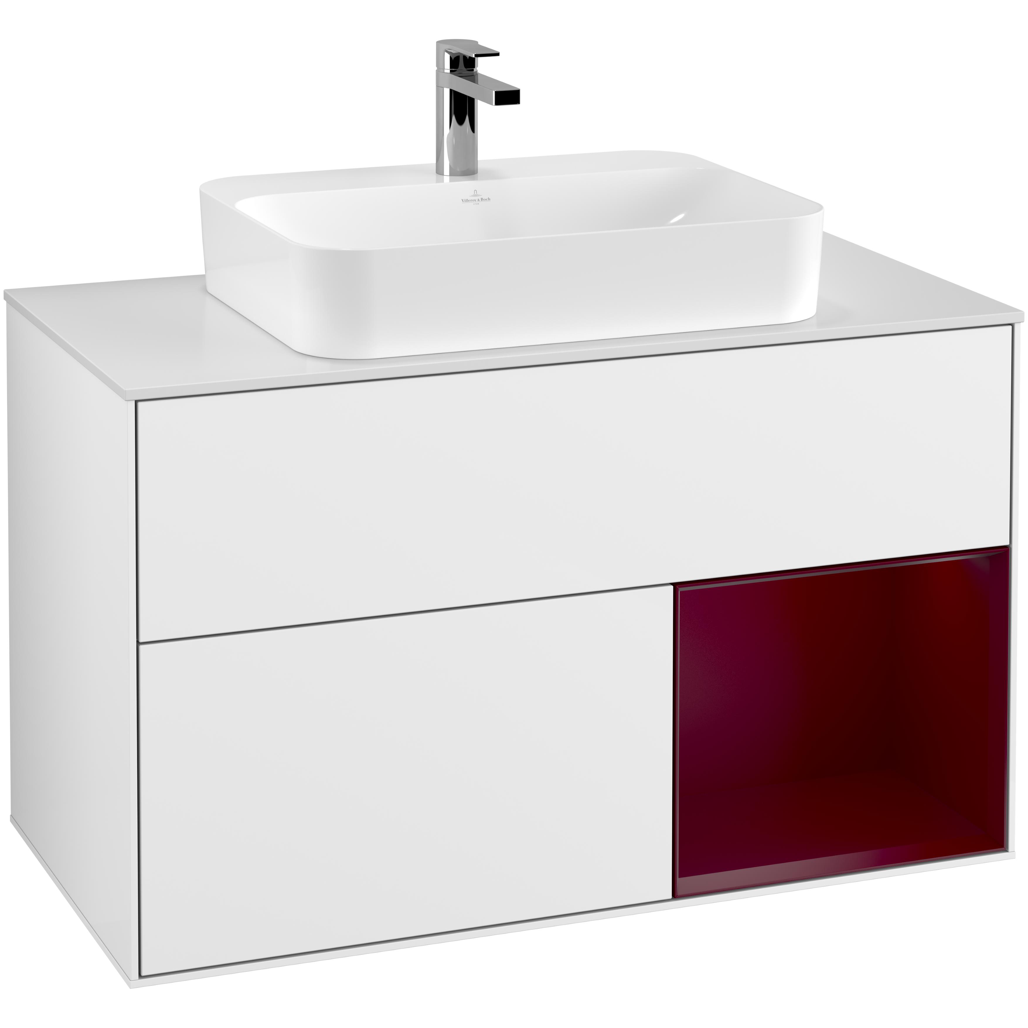 Tvättställsskåp Villeroy & Boch Finion med 2 Lådor Hylla och Bänkskiva för Ytmonterat Tvättställ | badrum - badrumsmobler - tvattstallsskap-och-kommod | KakelKungen