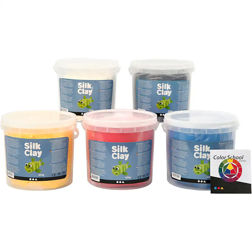Silk Clay Creativ Company Primærfarger 5x650 g/1 Pk