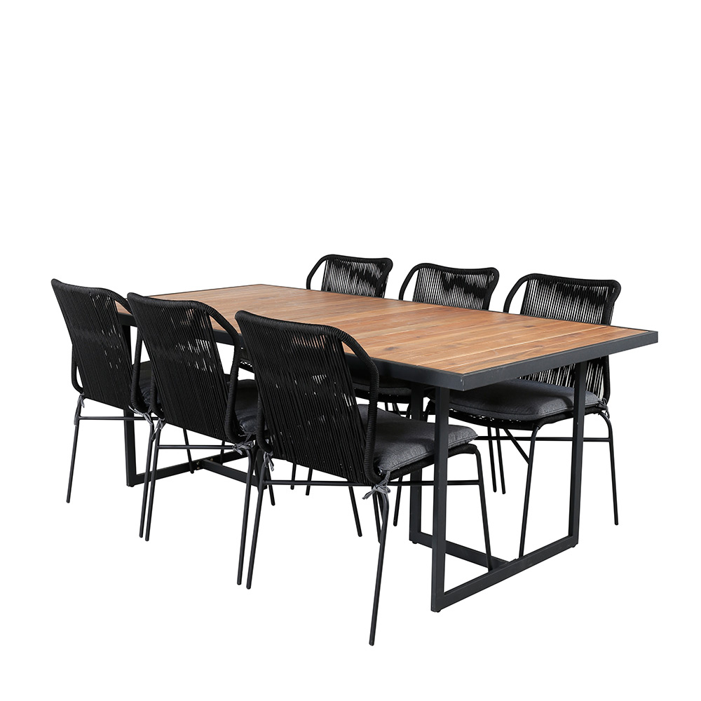 Spisegruppe Venture Home King med 6 Julle Stablebare Spisestoler