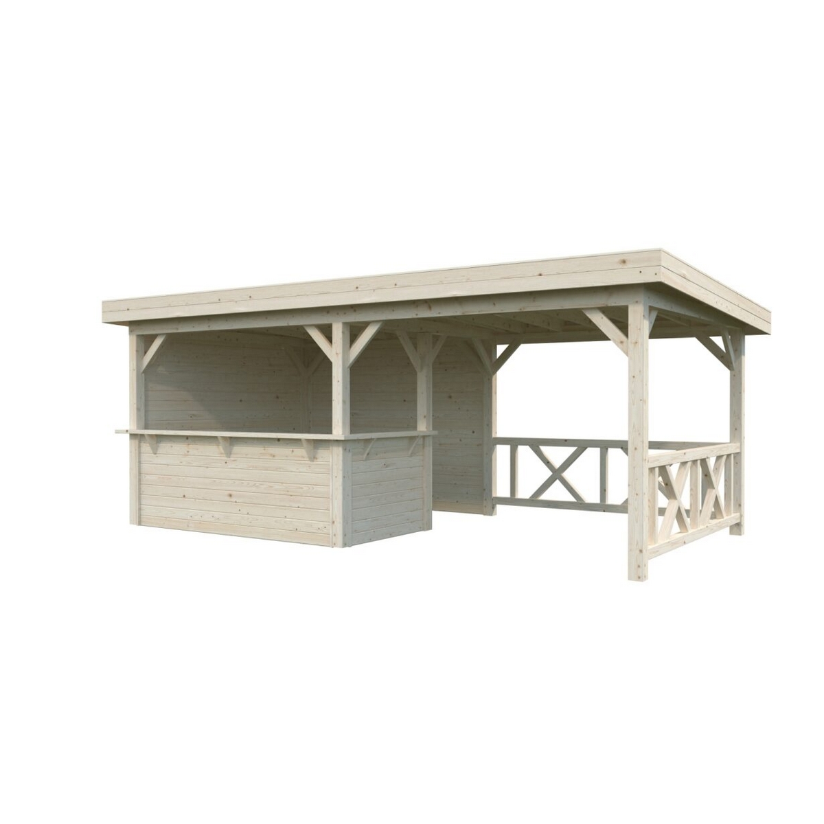 Lenna paviljong 16,6 m2 Set 310 Ubehandlet Tre
