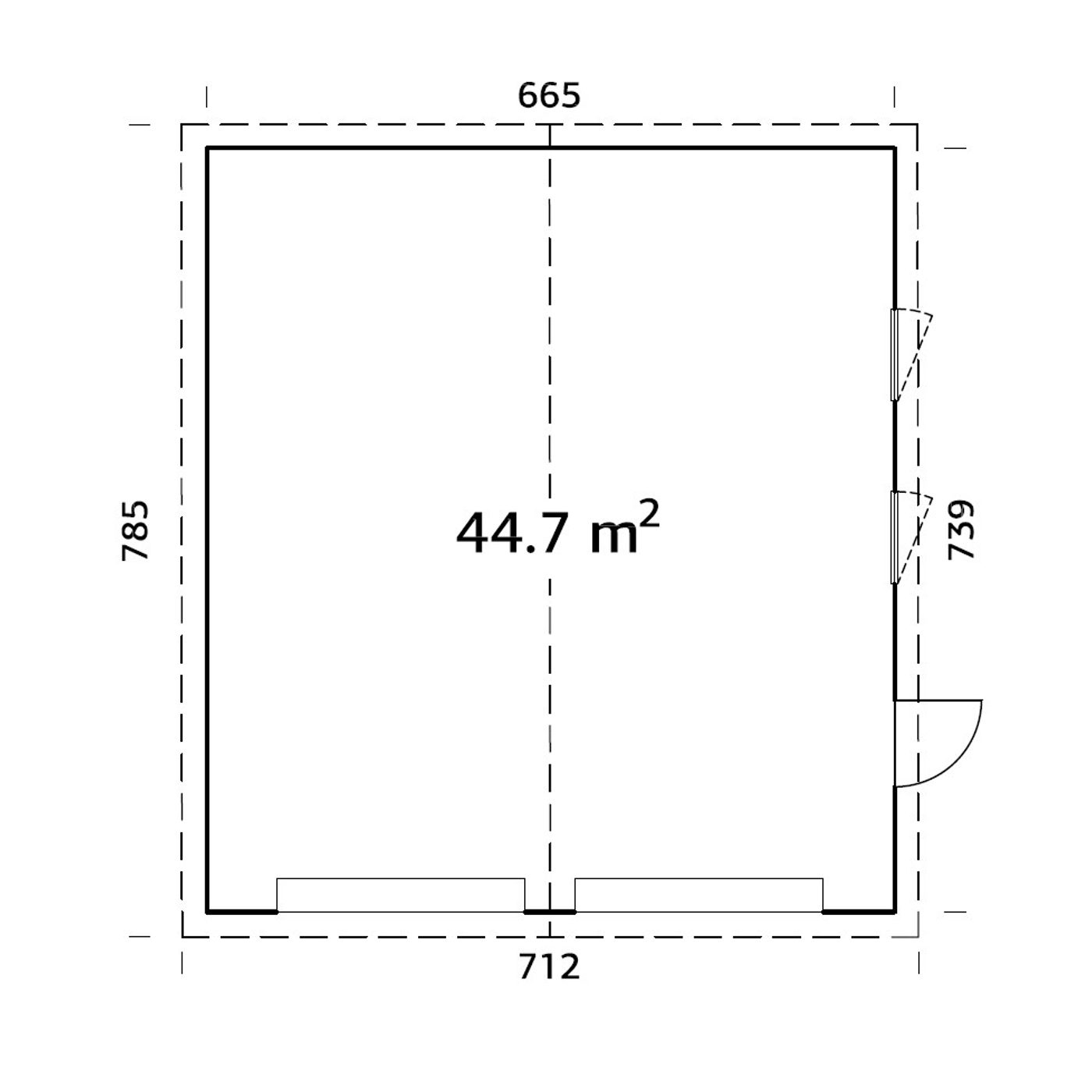 Dobbel Garasje Palmako Andre 49,1 m2 uten Port