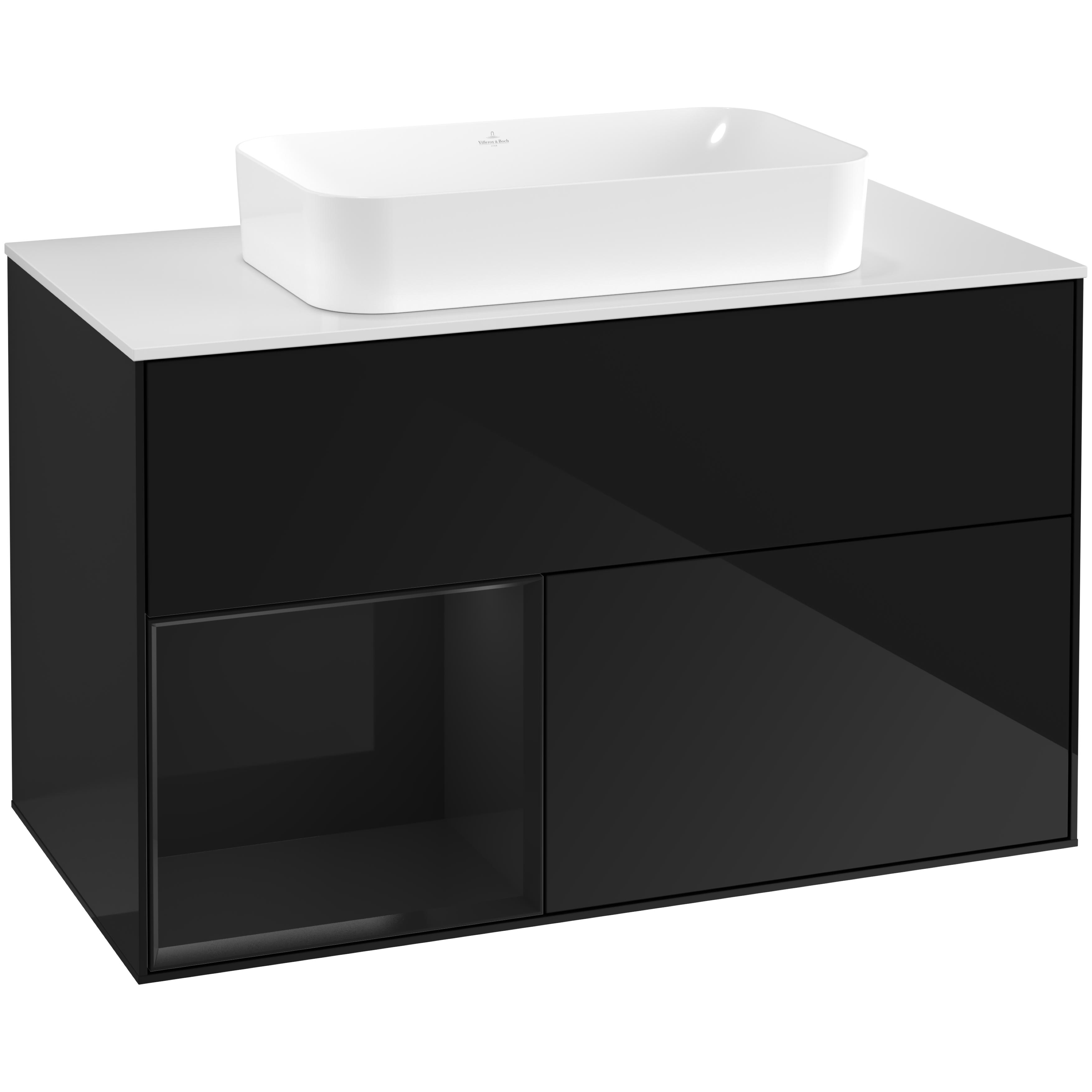Tv&auml;ttst&auml;llssk&aring;p Villeroy & Boch Finion med 2 L&aring;dor Hylla och B&auml;nkskiva f&ouml;r Frist&aring;ende Tv&auml;ttst&auml;ll