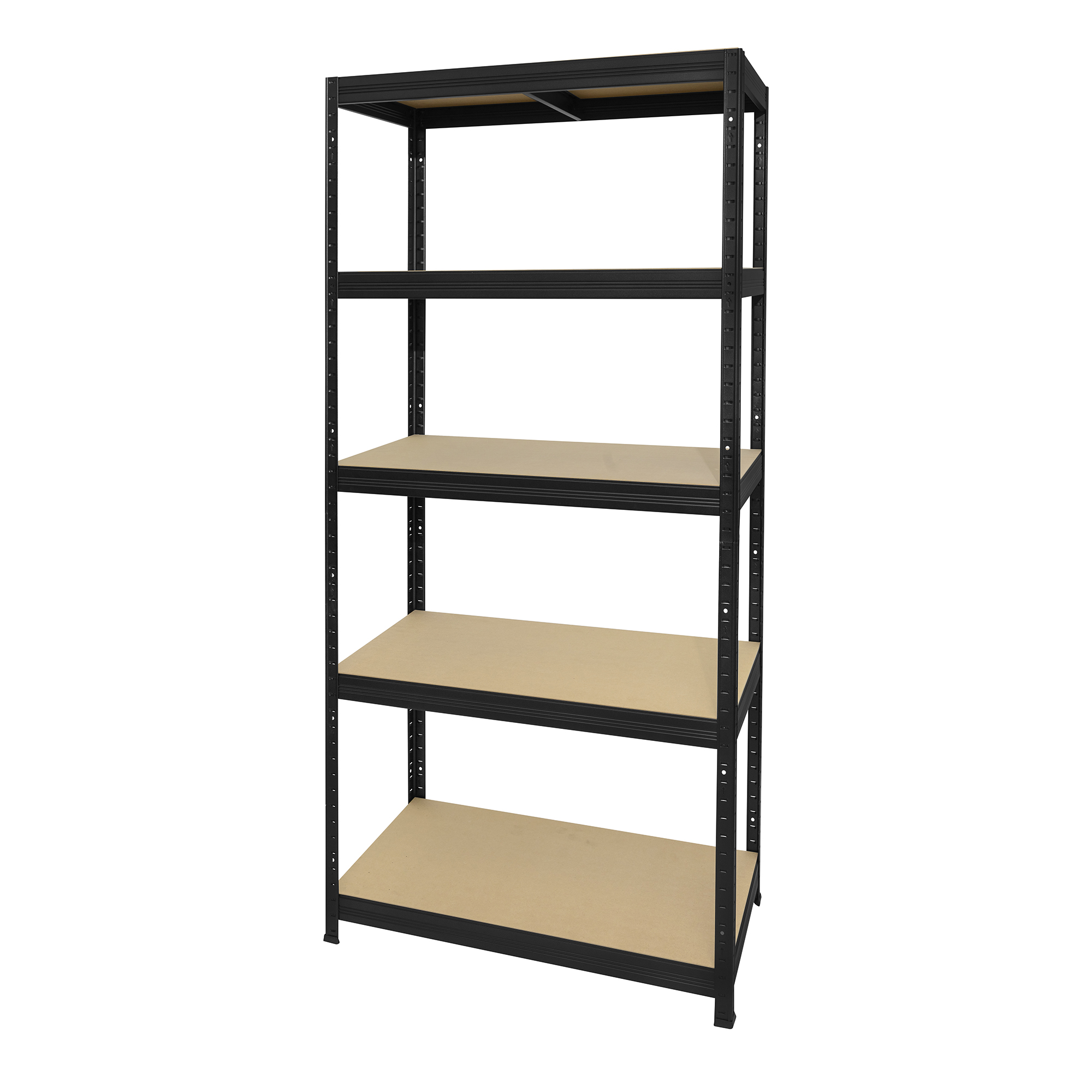 Hylla Home It Stål Med 5 Trävåningar 1800×900×450 mm Svart