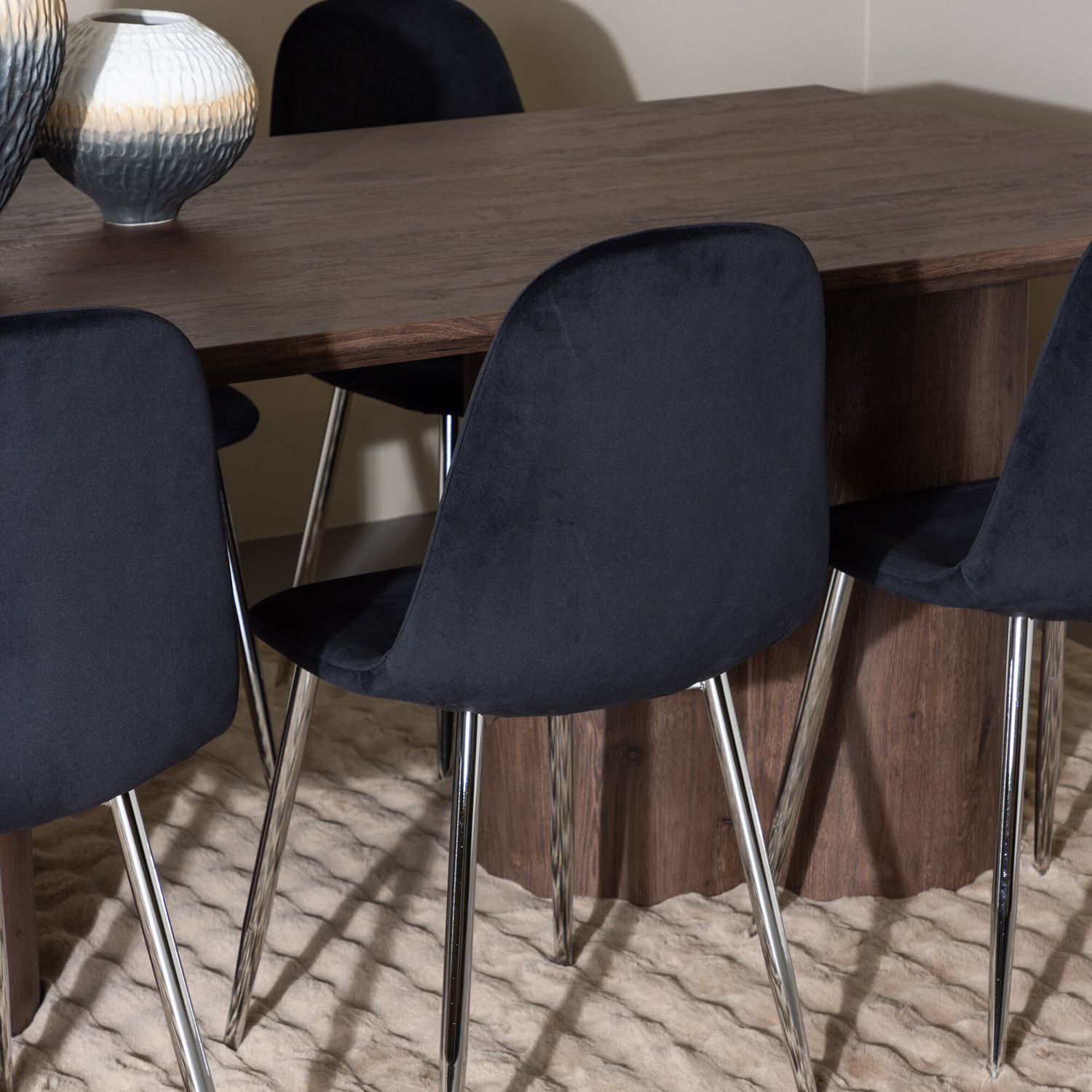 Spisegruppe Venture Home Olivia 210 med 6 stk Polar Stoler Fløyel