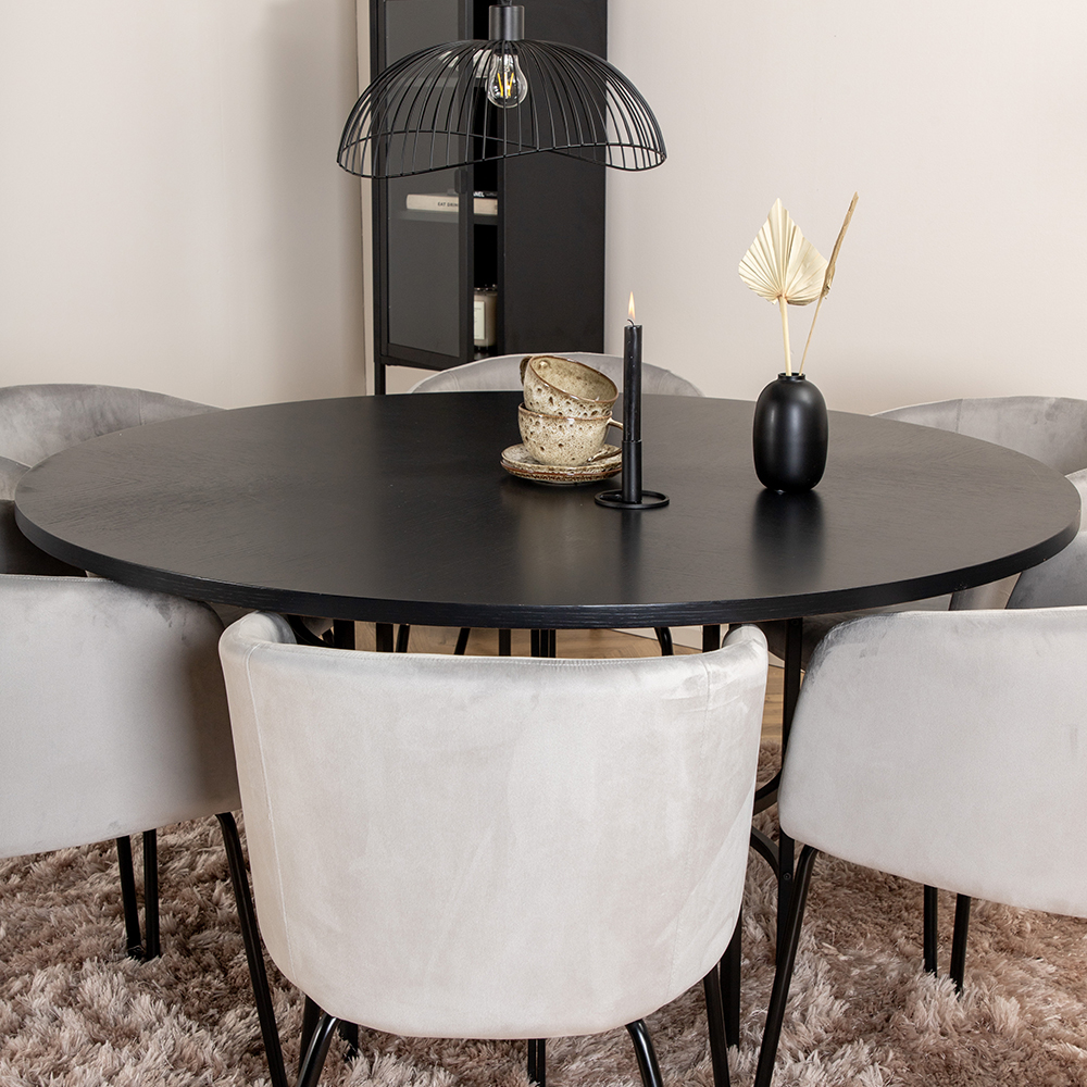 Spisegruppe furniture/fashion Copenhagen Ø140 cm med 6 Berit Stoler