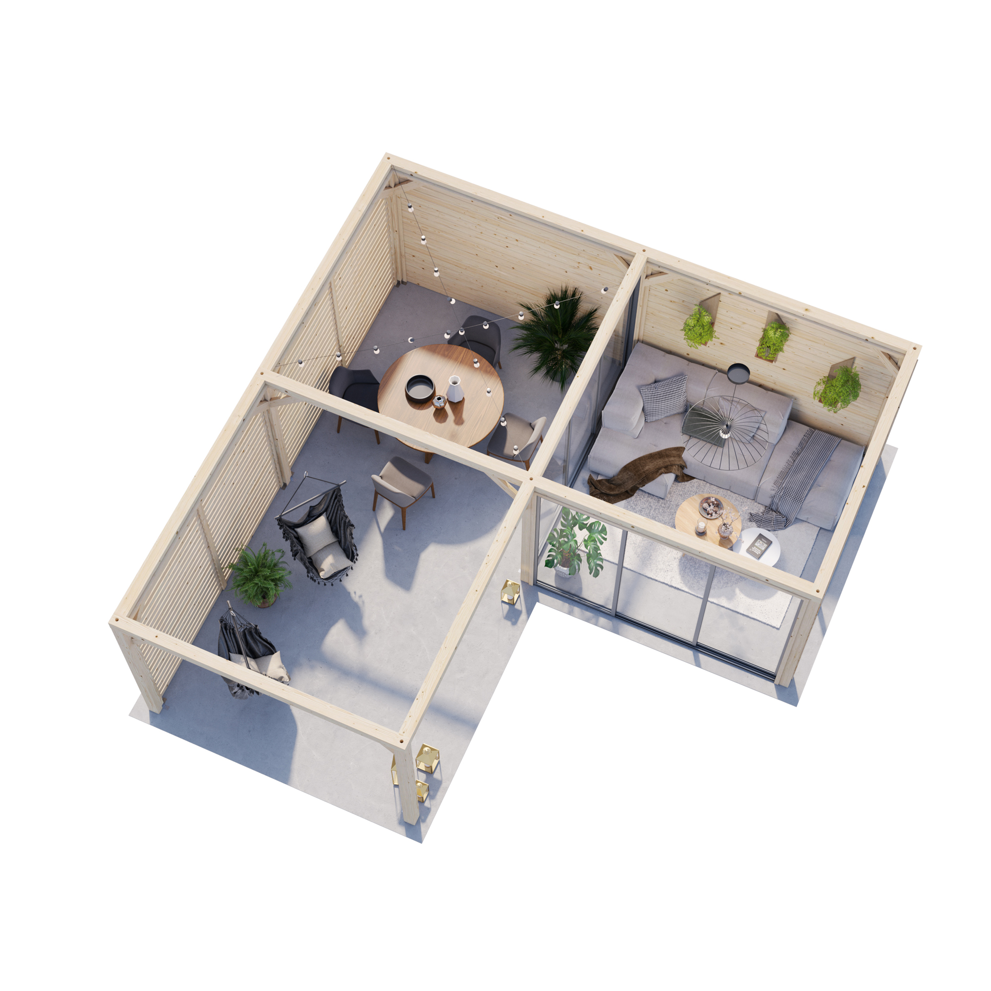Hagestue Palmako Lenna 24,9 m2 Set 411 Slide