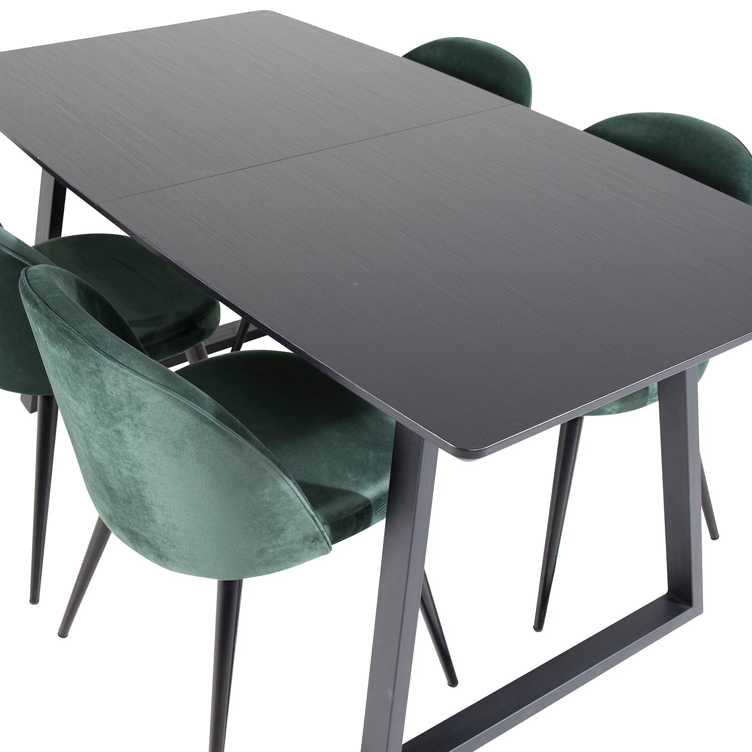 Spisegruppe Venture Home Ina med 4 Valentina Stoler Fløyel