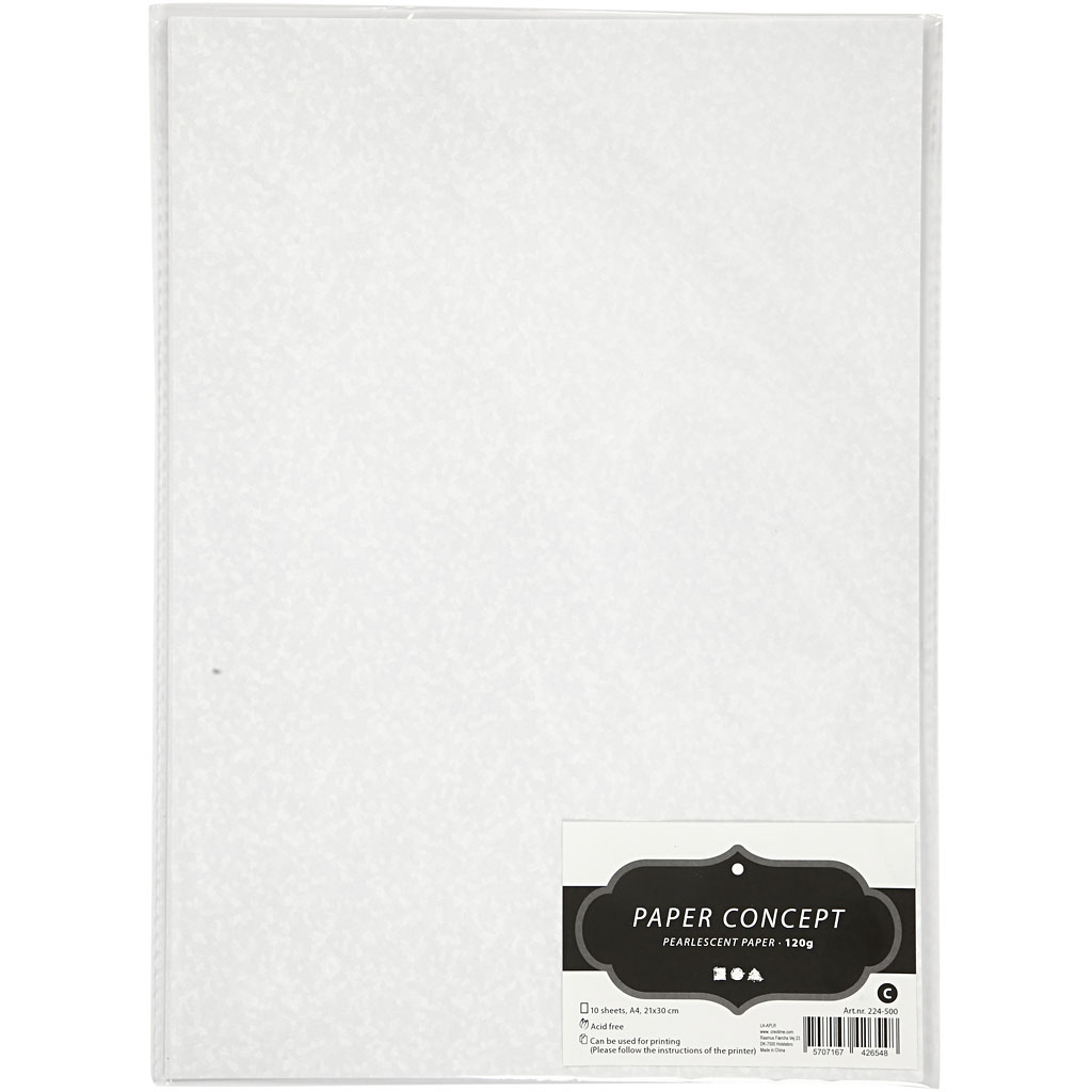 Perlemorspapir Creativ Company A4 210x297 mm 10 ark/1 Pk