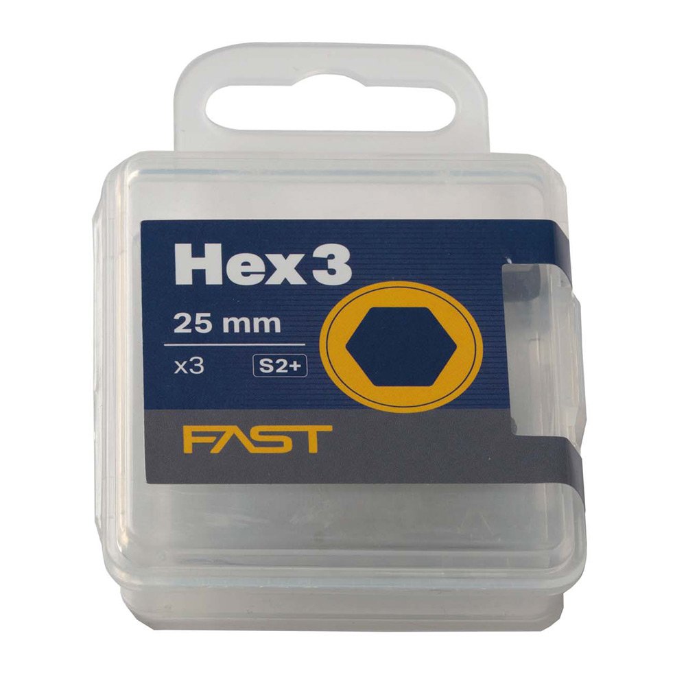 Bits 3mm Hex 25mm 3-p Fast 3mm 3-p