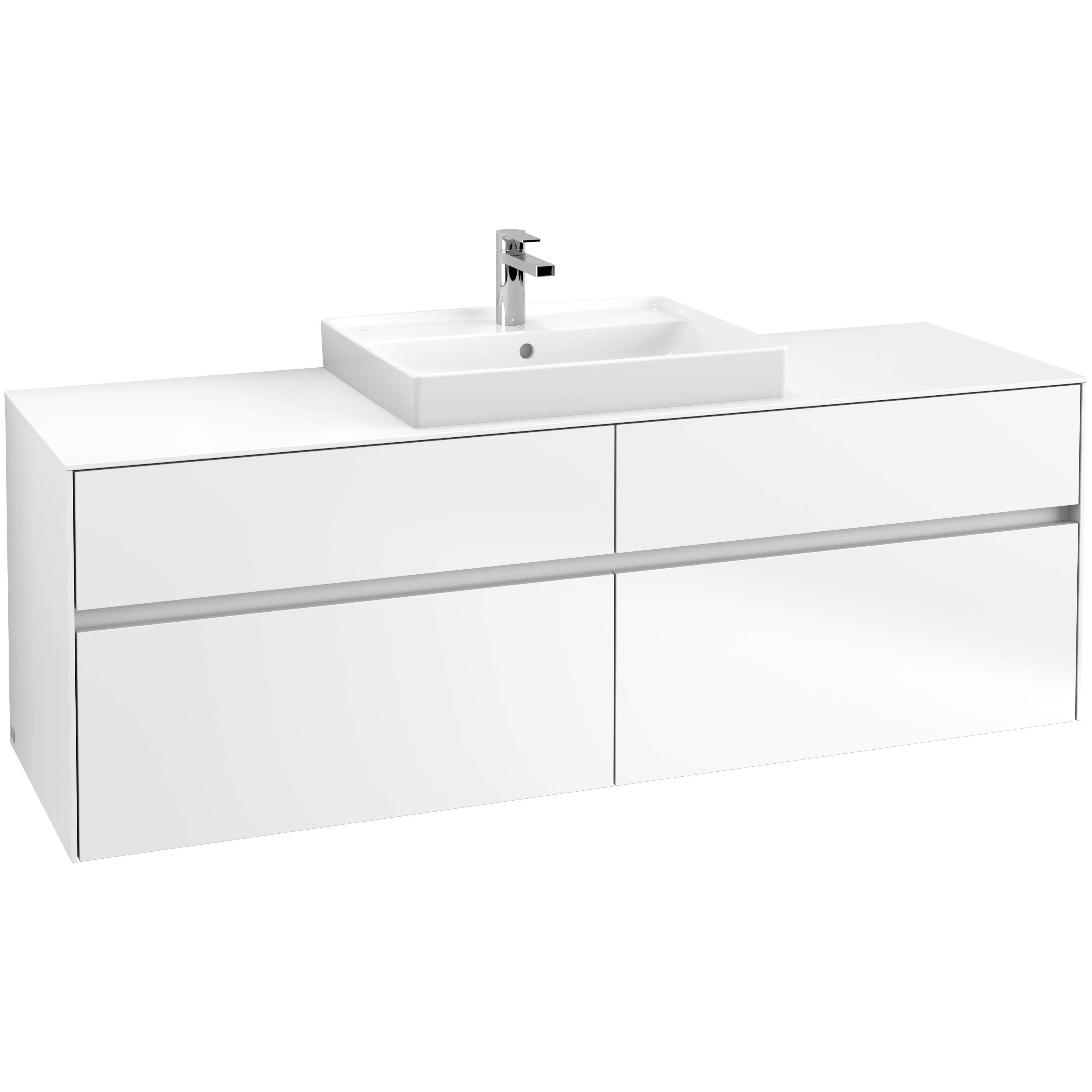 Tvättställsskåp Villeroy & Boch Collaro 160 cm med 4 Lådor för Ovanpåliggande Tvättställ | badrum - badrumsmobler - tvattstallsskap-och-kommod | KakelKungen