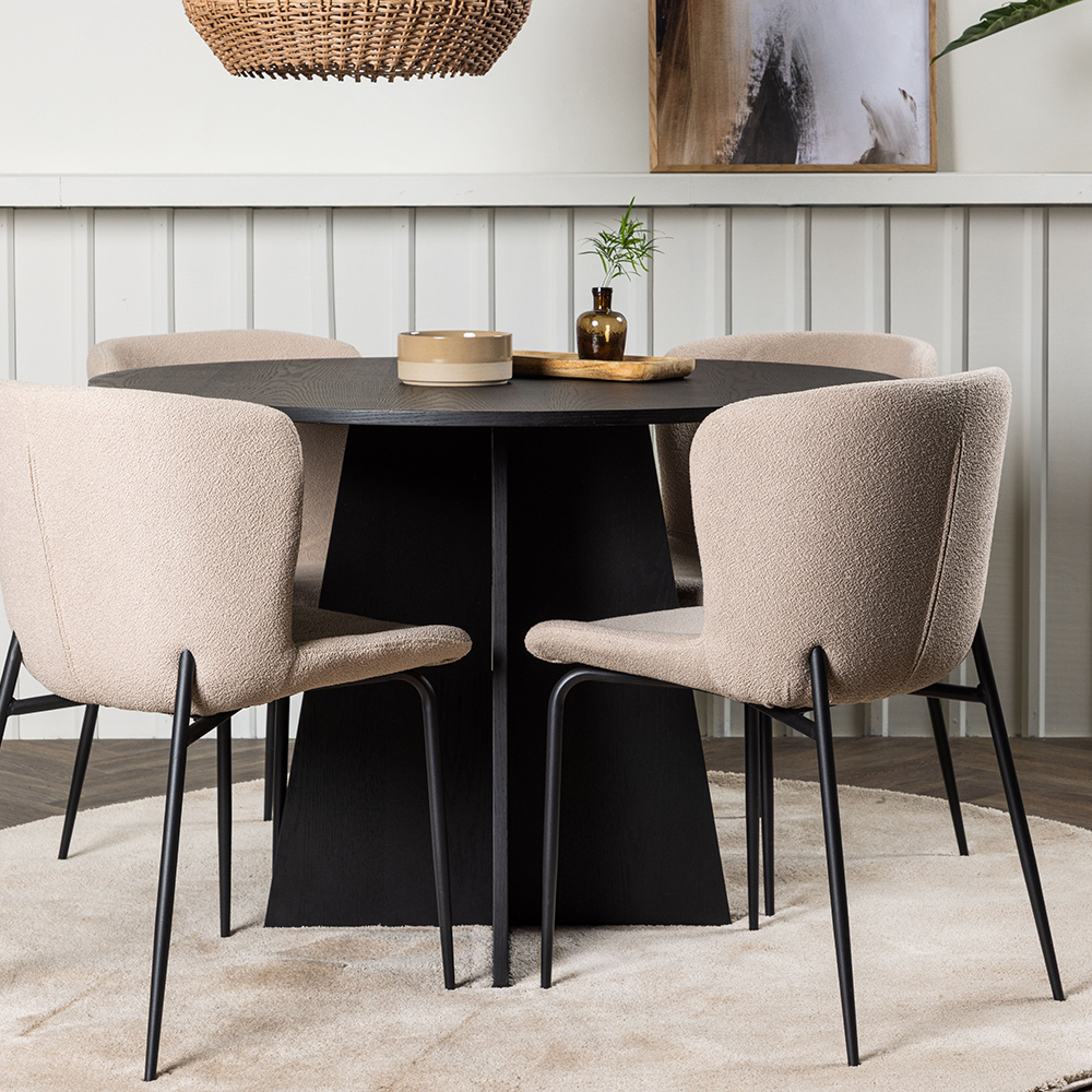 Spisegruppe Venture Home Bootcut Ø110 cm med 4 Modesto Stoler