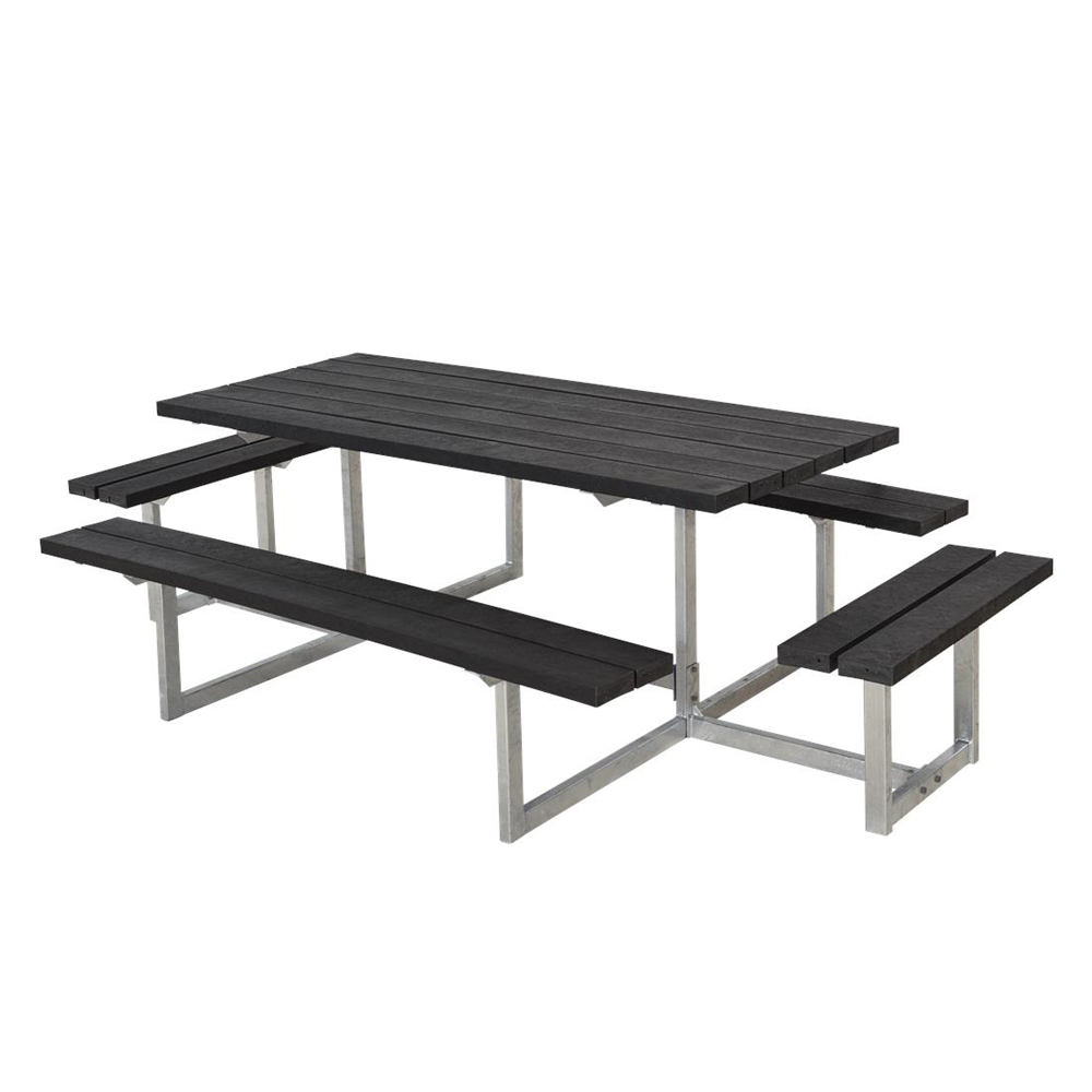 Benkbord PLUS Basic med Ekstra Sitteplasser Svart Plast