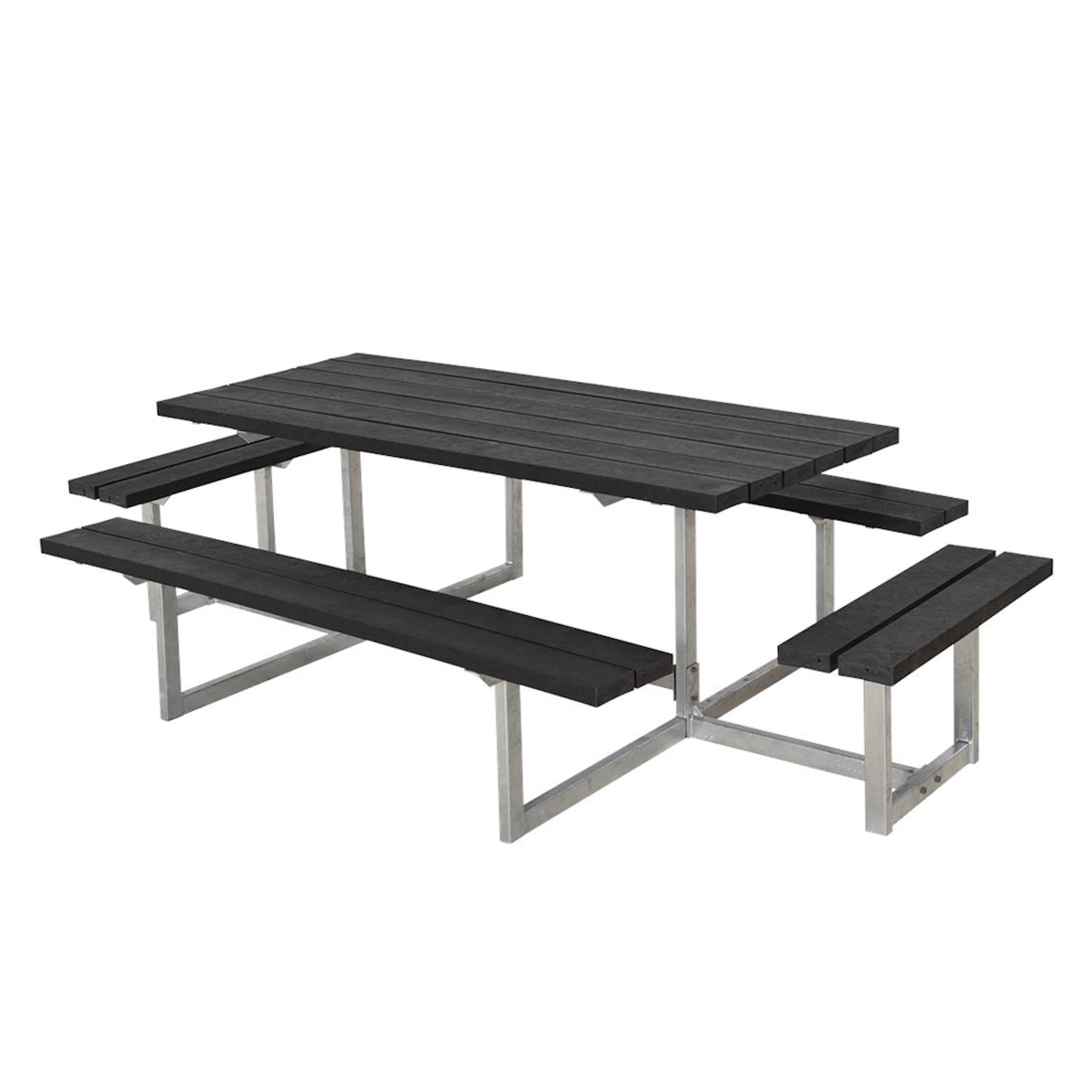 Benkbord PLUS Basic med Ekstra Sitteplasser Svart Plast