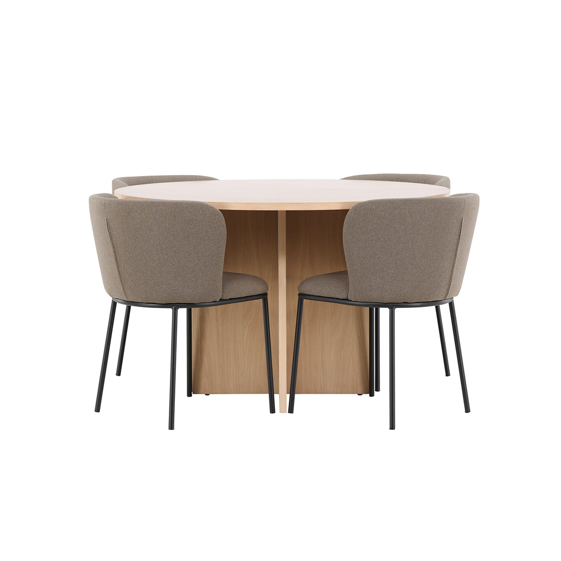 Spisegruppe Venture Home Strada Ø120 cm med 4st Edina Spisestoler