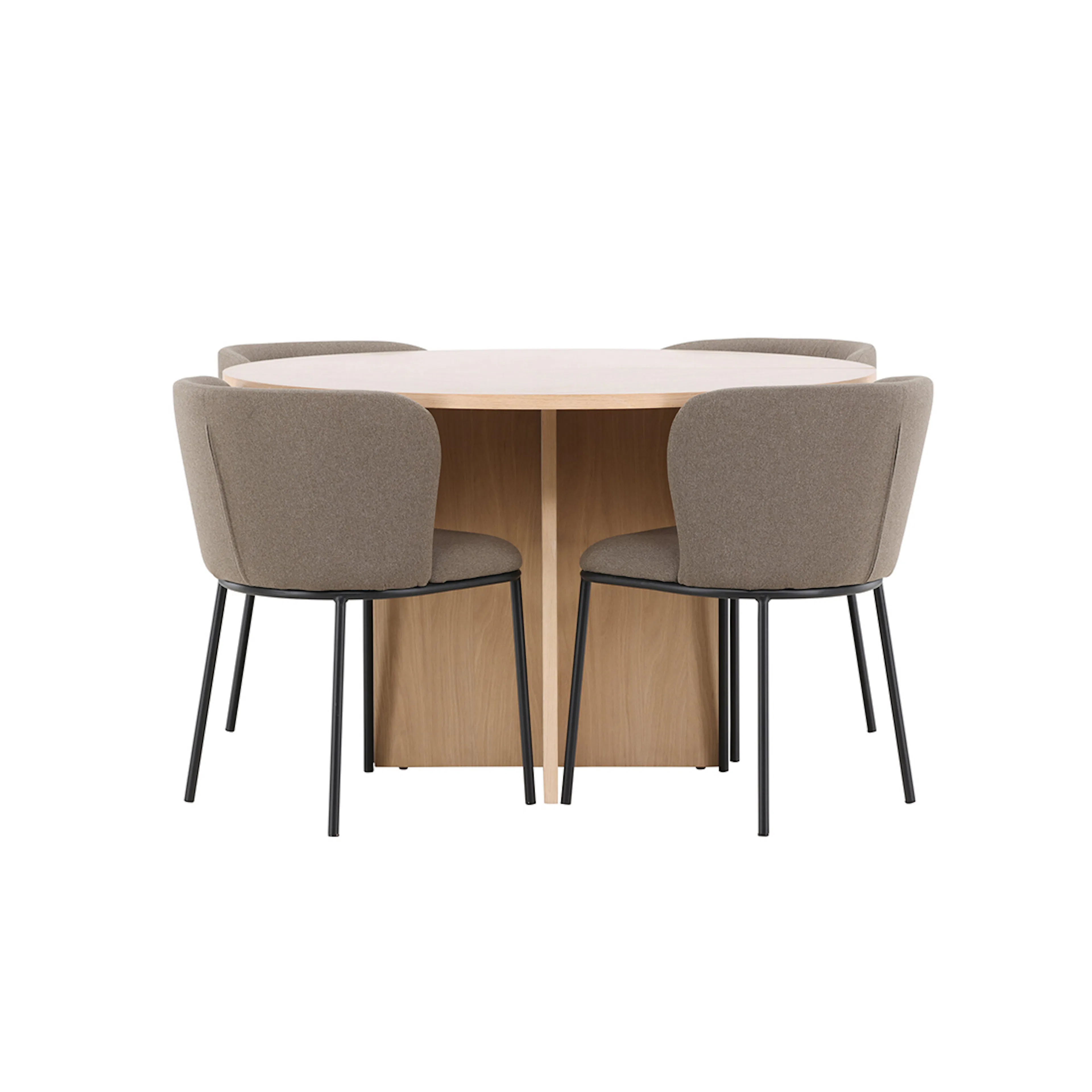 Spisegruppe Venture Home Strada Ø120 cm med 4st Edina Spisestoler