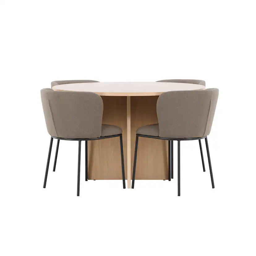 Spisegruppe Venture Home Strada Ø120 cm med 4st Edina Spisestoler