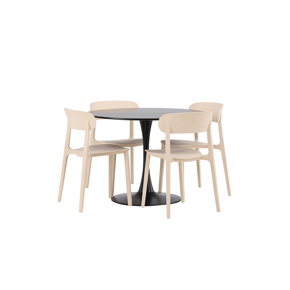 Spisegruppe Venture Home Glade Ø 100 cm med 4 Åstol Stoler