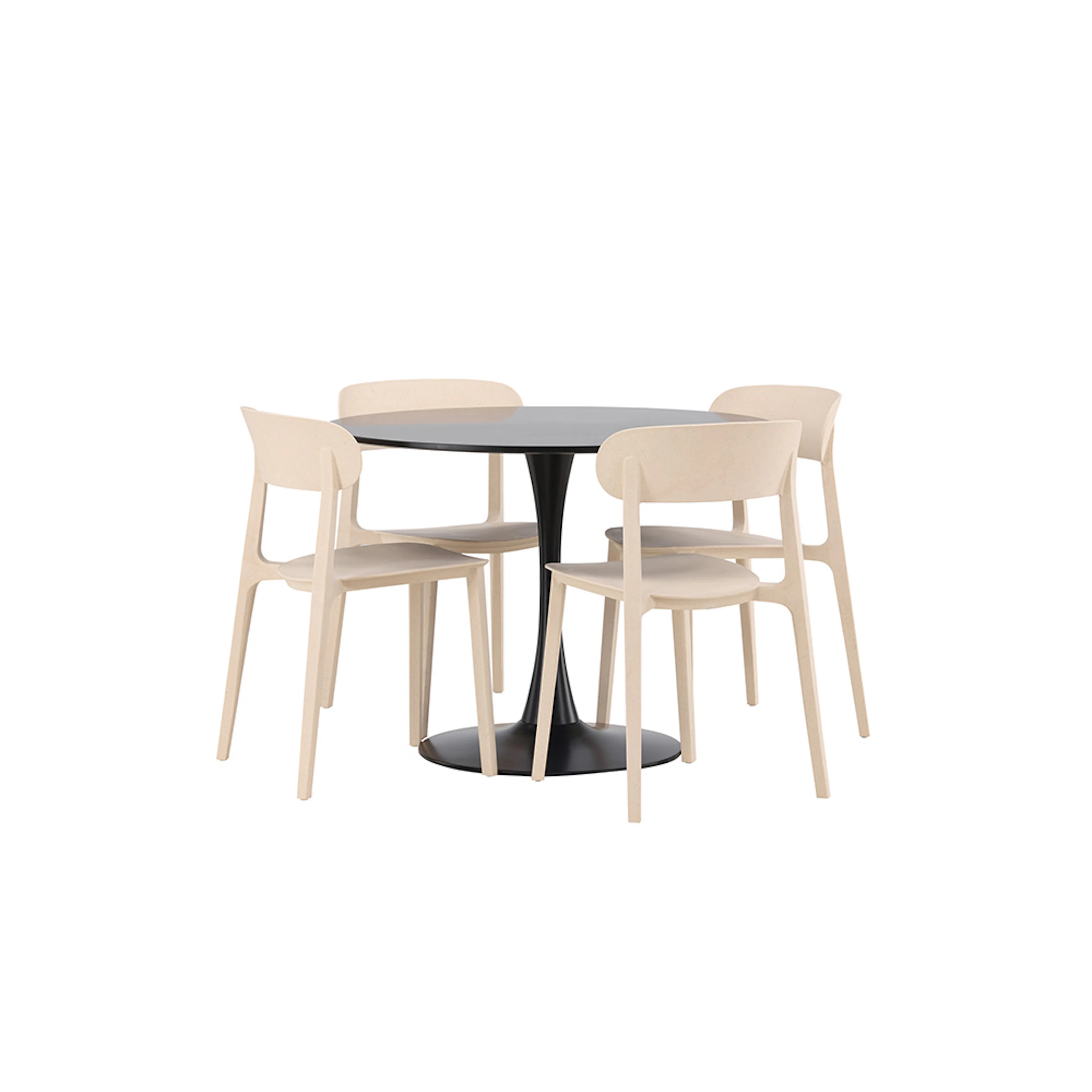 Spisegruppe Venture Home Glade Ø 100 cm med 4 Åstol Stoler
