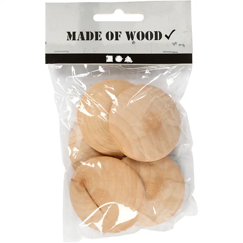 Treknapper Creativ Company Dia 50 mm Tykkelse 10 mm 5 stk/1 Pk