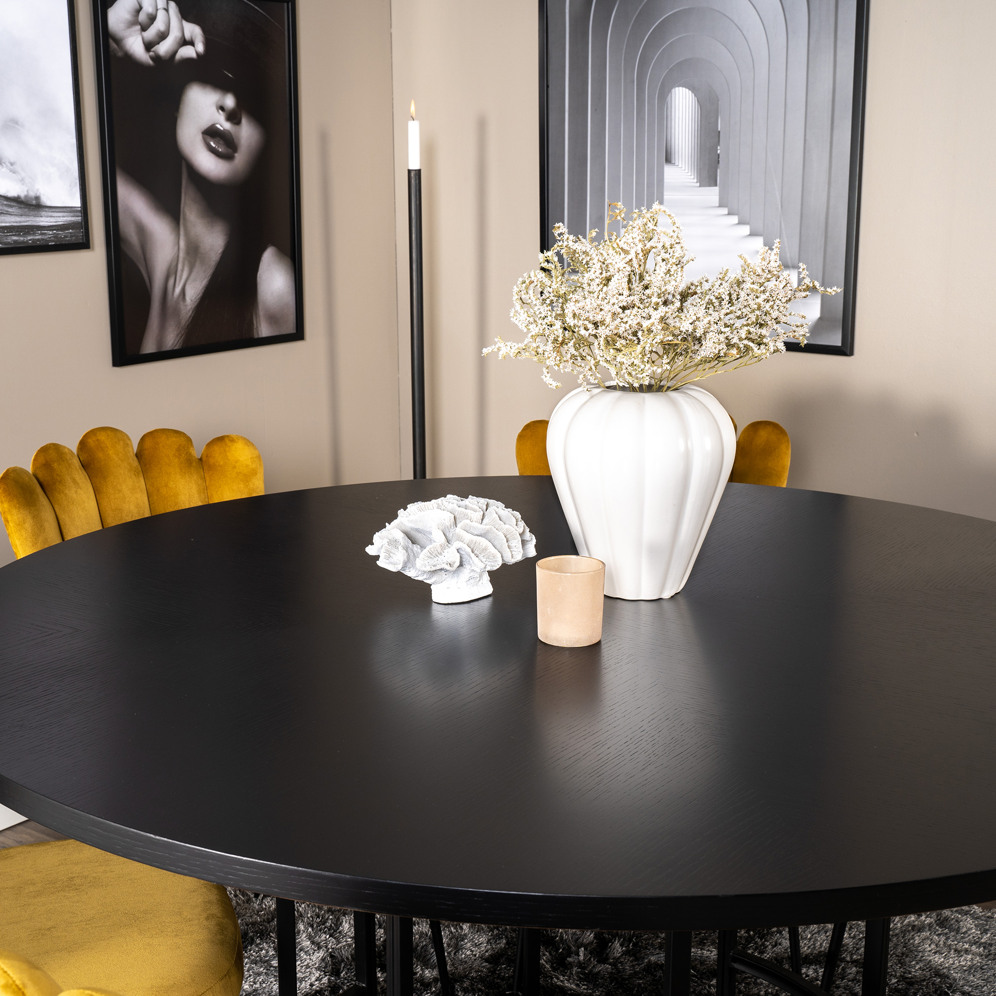 Spisegruppe Venture Home Copenhagen med 6 Limhamn Light Gull Stoler