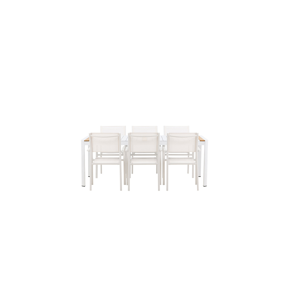 Spisegruppe Venture Home Togo med 6 Santorini Stoler