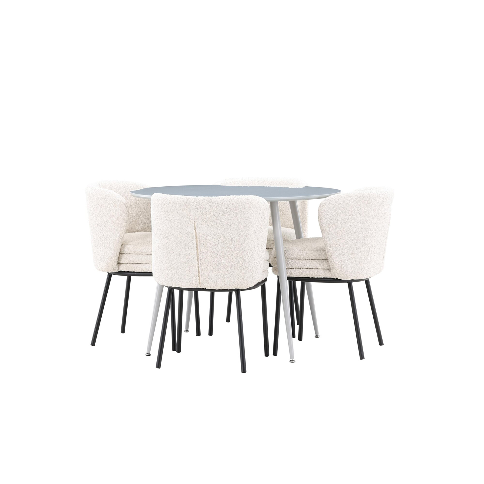Spisegruppe Venture Home Plaza Ø100 med 4 stk Agnes Stoler