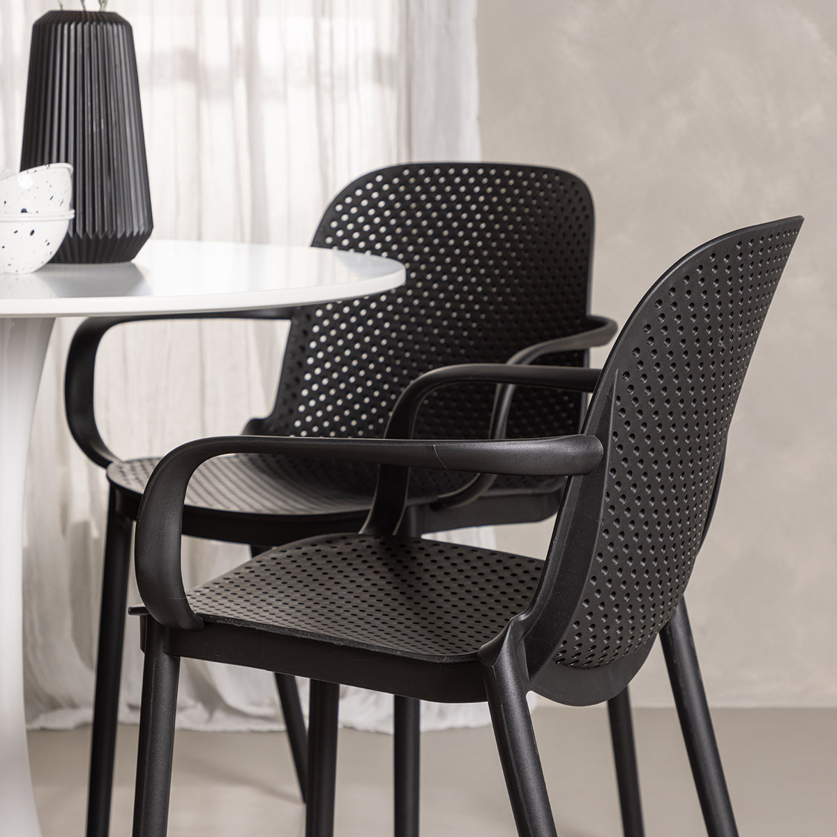 Spisegruppe Venture Home Hamden Ø80 cm med 4 Baltimore Stoler