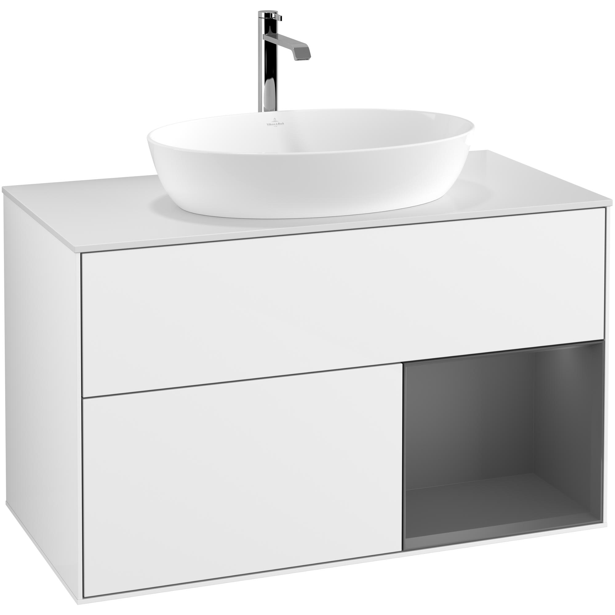 Tvättställsskåp Villeroy & Boch Finion med 2 Lådor Hylla och Bänkskiva för Fristående Tvättställ från Artis & Collaro | badrum - badrumsmobler - tvattstallsskap-och-kommod | KakelKungen