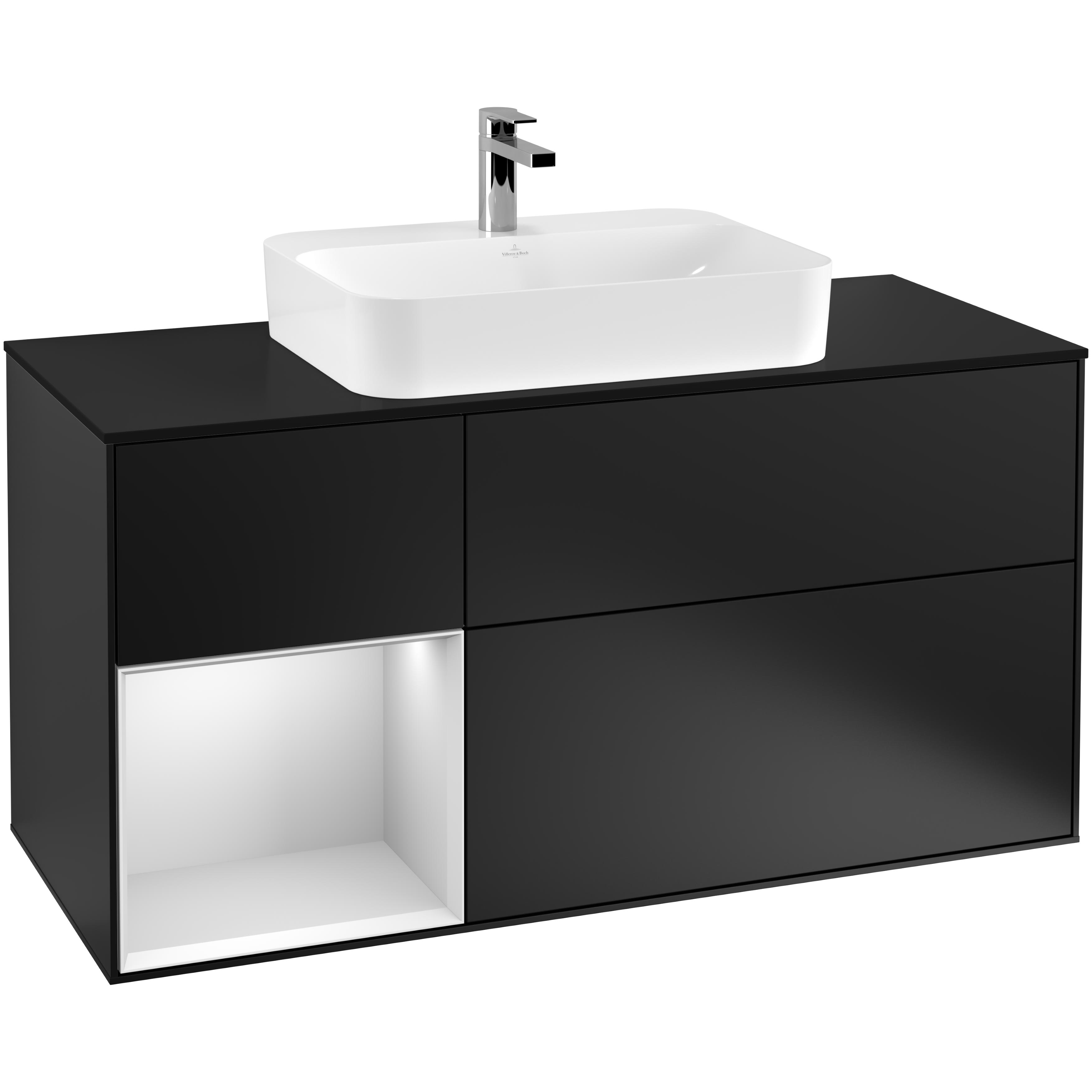 Tvättställsskåp Villeroy & Boch Finion med 3 Lådor Hylla och Bänkskiva för Ytmonterat Tvättställ