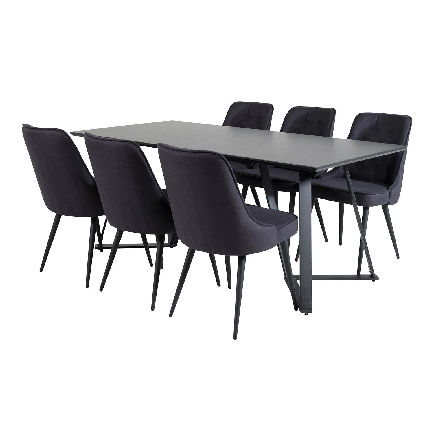 Spisegruppe Venture Home Madde med 6 Vera Stoler Polyester