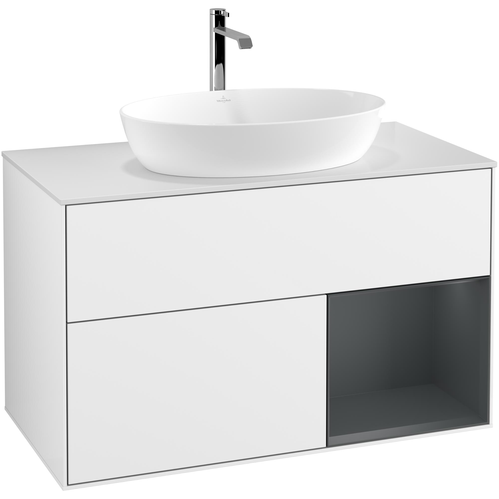 Tvättställsskåp Villeroy & Boch Finion med 2 Lådor Hylla och Bänkskiva för Fristående Tvättställ från Artis & Collaro | badrum - badrumsmobler - tvattstallsskap-och-kommod | KakelKungen