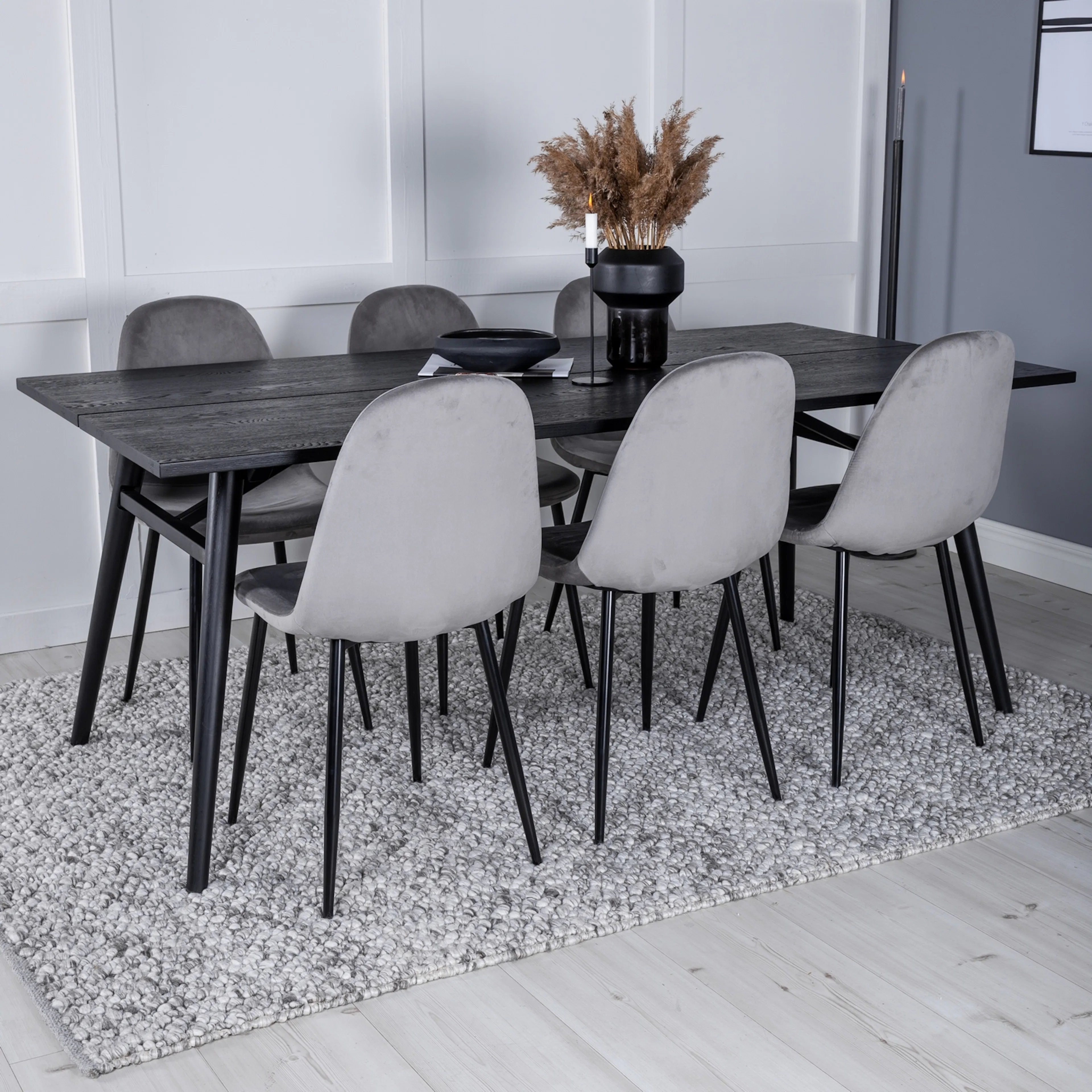 Spisegruppe Venture Home Salt med 6 Pobbie Stoler