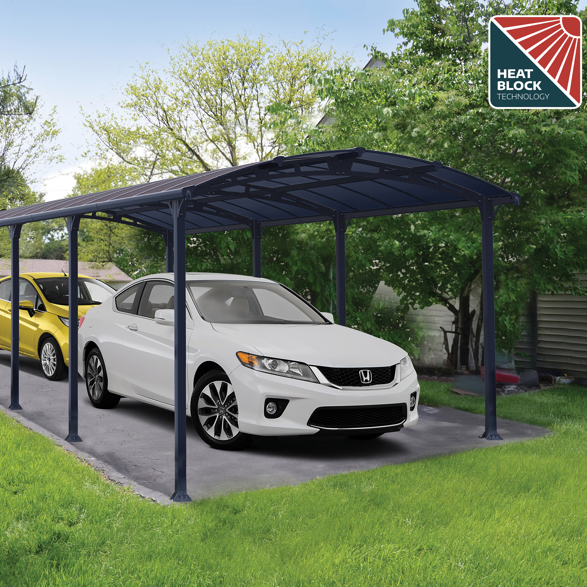 Dobbel Carport Canopia av Palram Arcadia i Metall 3,6x8,5 m