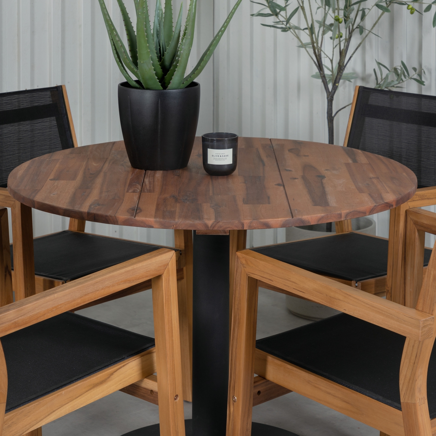 Spisegruppe Venture Home Canne med 4 Vum Stablebare Spisestoler