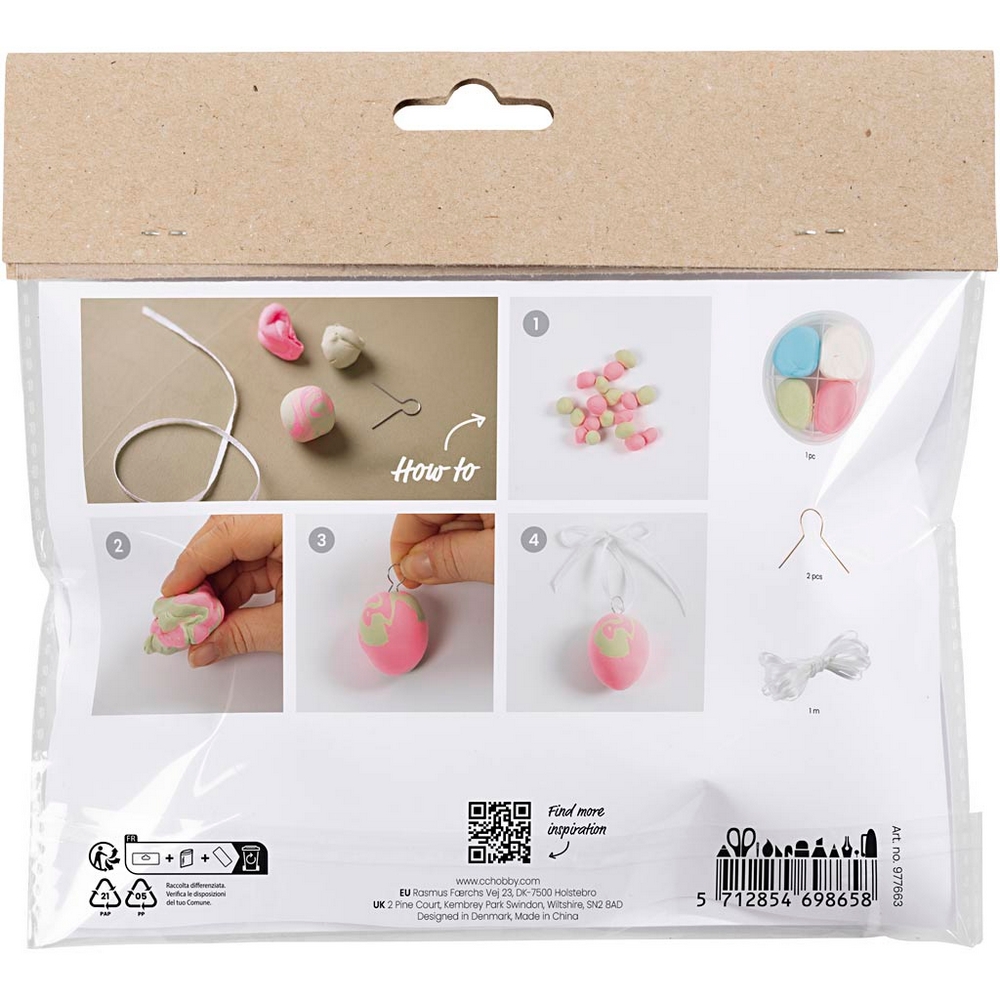 Hobbysett Creativ Company Mini DIY Kit Modellering Marmorerte Egg