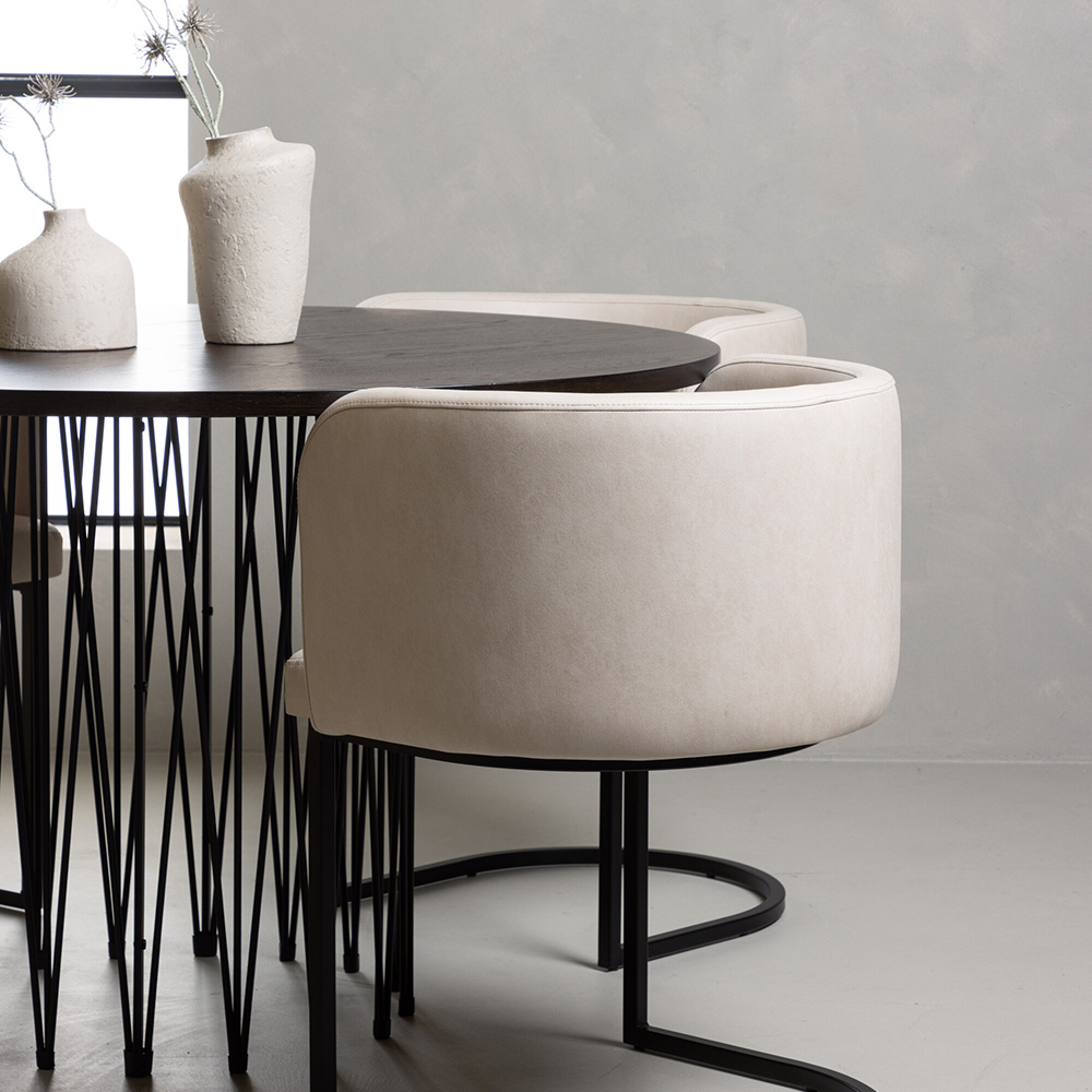 Spisegruppe furniture/fashion Stone Ø120 cm med 4 Simrishamn Stoler