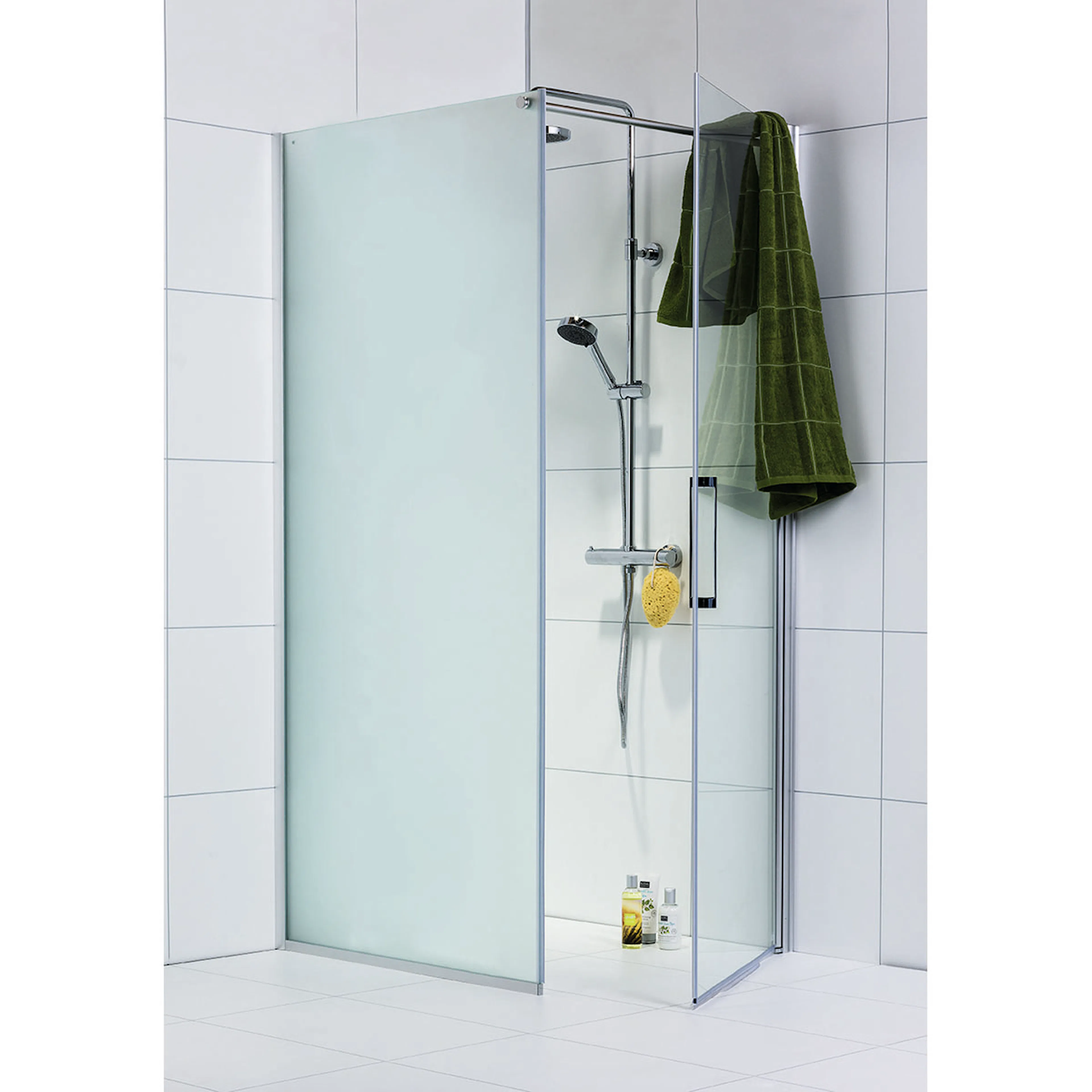Dusjhjørne Noro Frost Concept Frostat+Klarglass