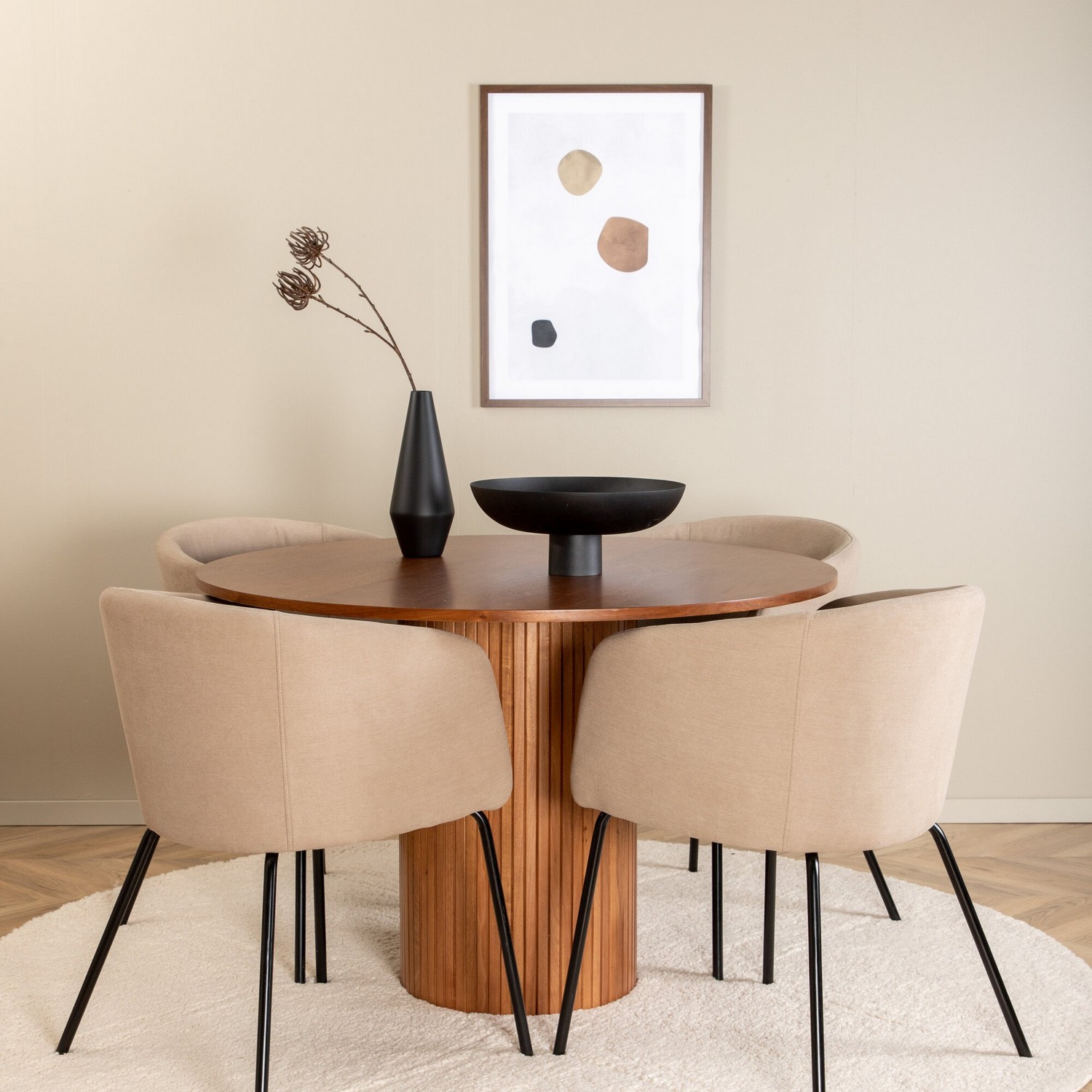 Spisebord Venture Home Bianca og 4 Bergen Spisestol Venture Homear i Polyester