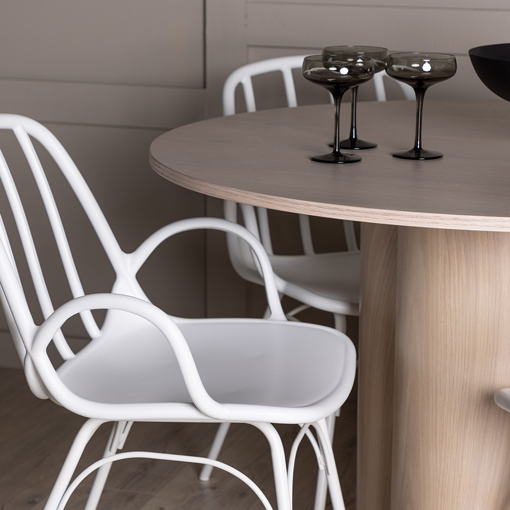Spisegruppe Venture Home Olivia Ø 110 cm med 4 Dyrön Stoler