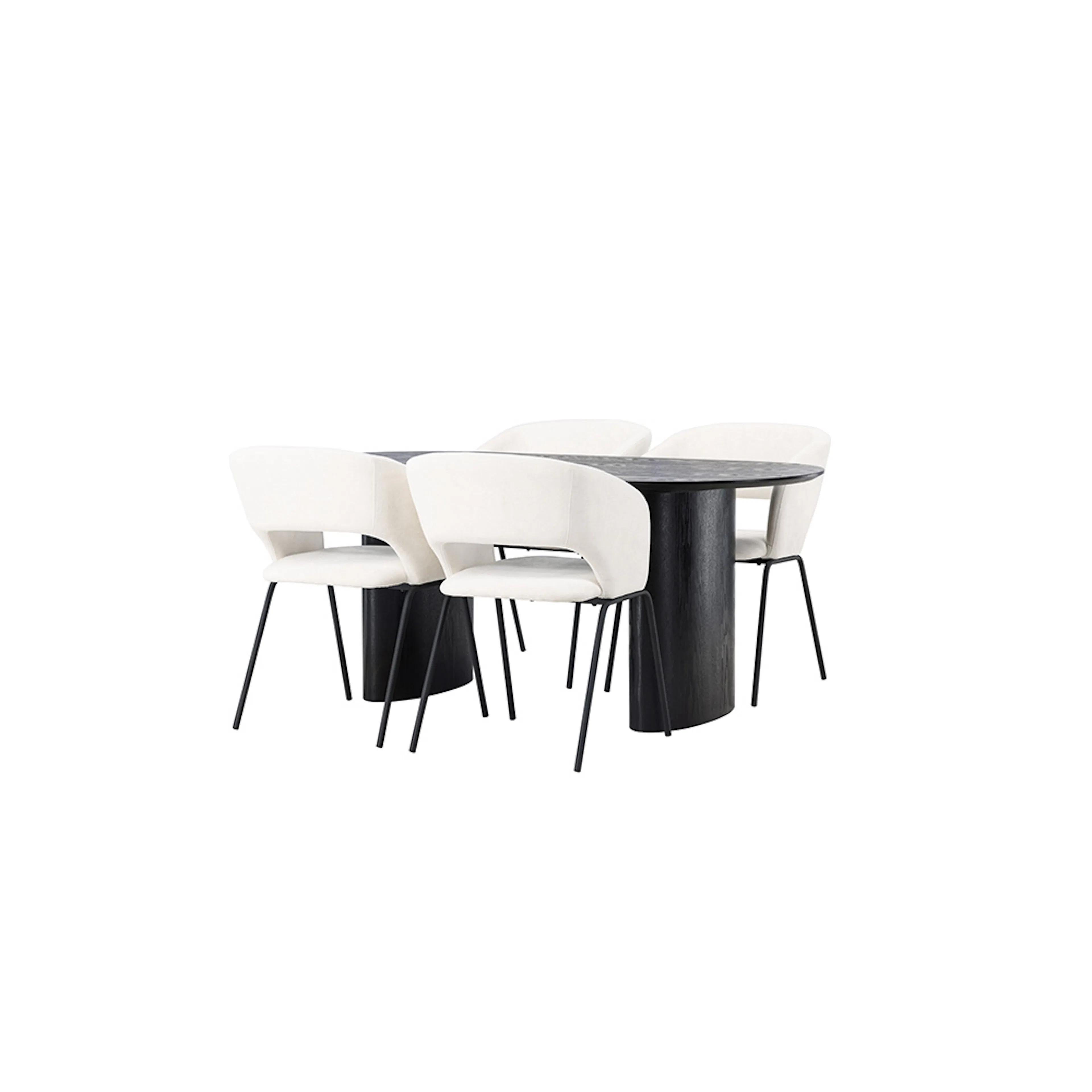 Matgrupp Venture Home Isolde med 4 st Day stolar Sort