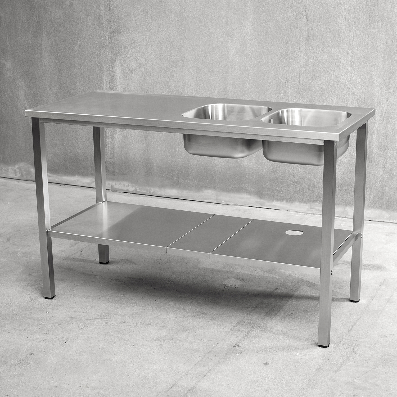 Benkestativ Vilan Stainless Variant Stativ og Underhylle med Hull