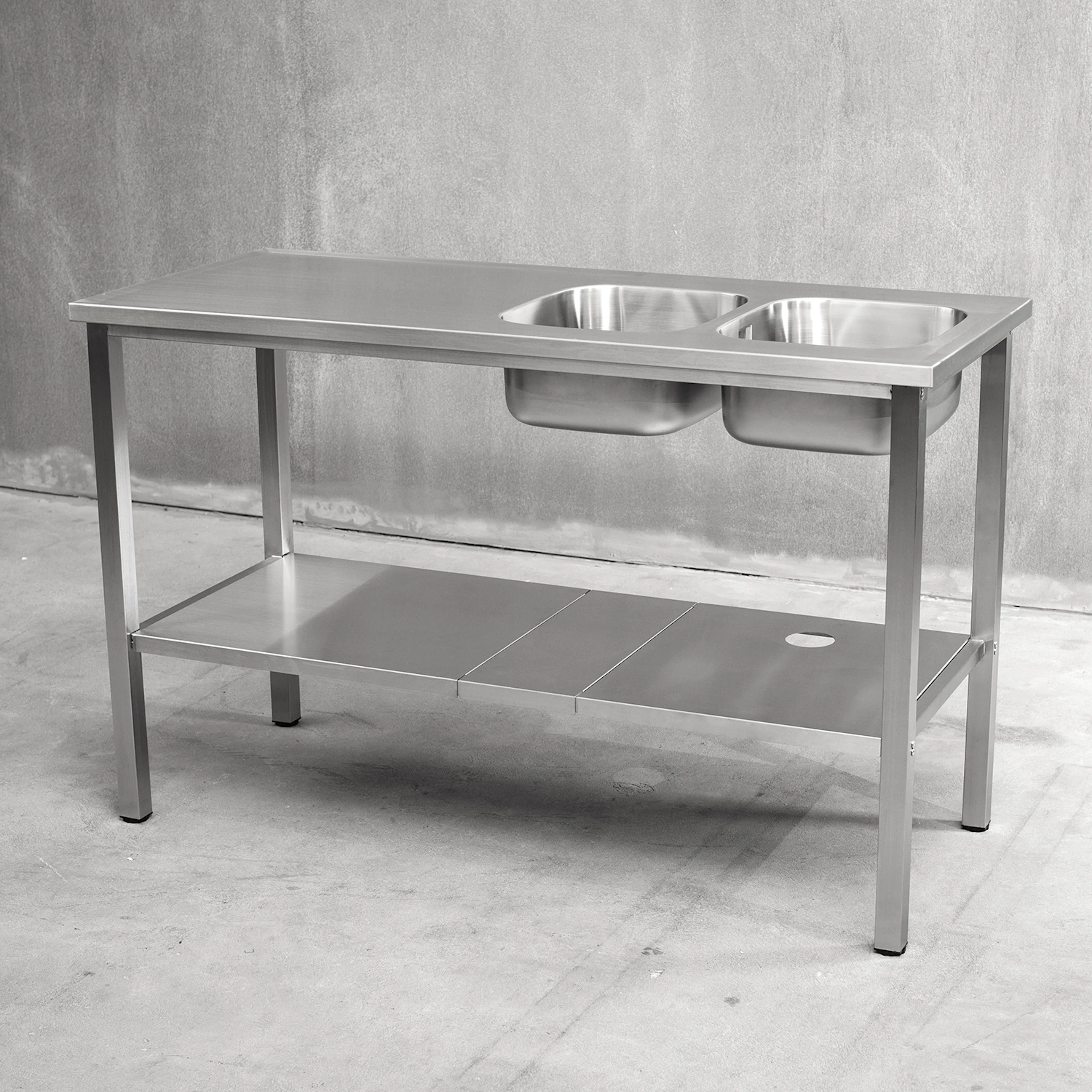 Benkestativ Vilan Stainless Variant Stativ og Underhylle med Hull