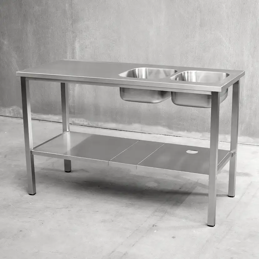 Benkestativ Vilan Stainless Variant Stativ og Underhylle med Hull